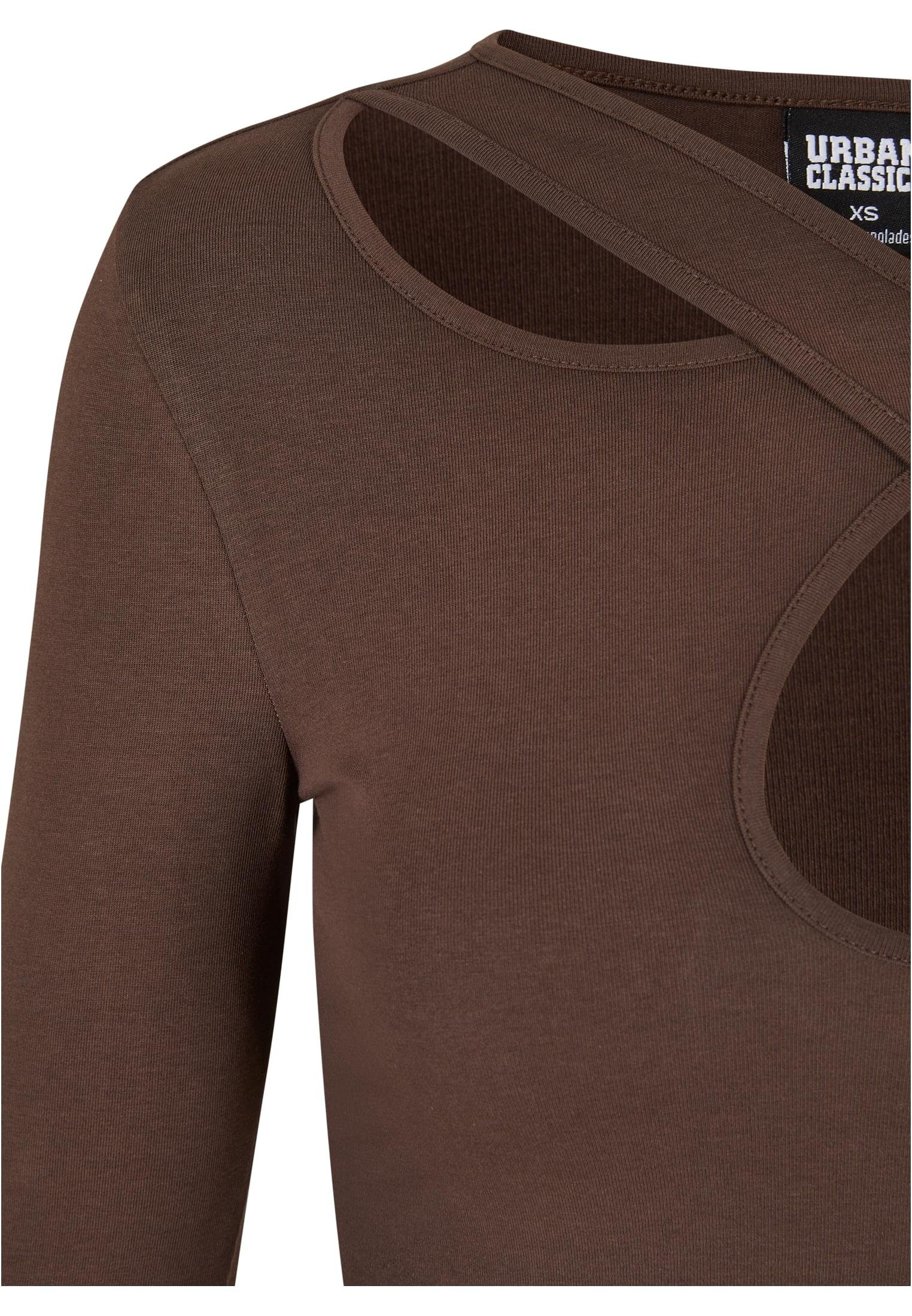 URBAN CLASSICS Langarmshirt Urban Classics Damen Ladies Crossed Cut Out Longsleeve (1-tlg)