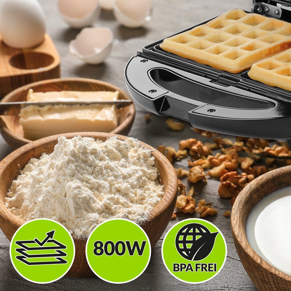monzana Sandwichmaker, Antihaftbeschichtung Sicherheitsverschluss Waffeleisen