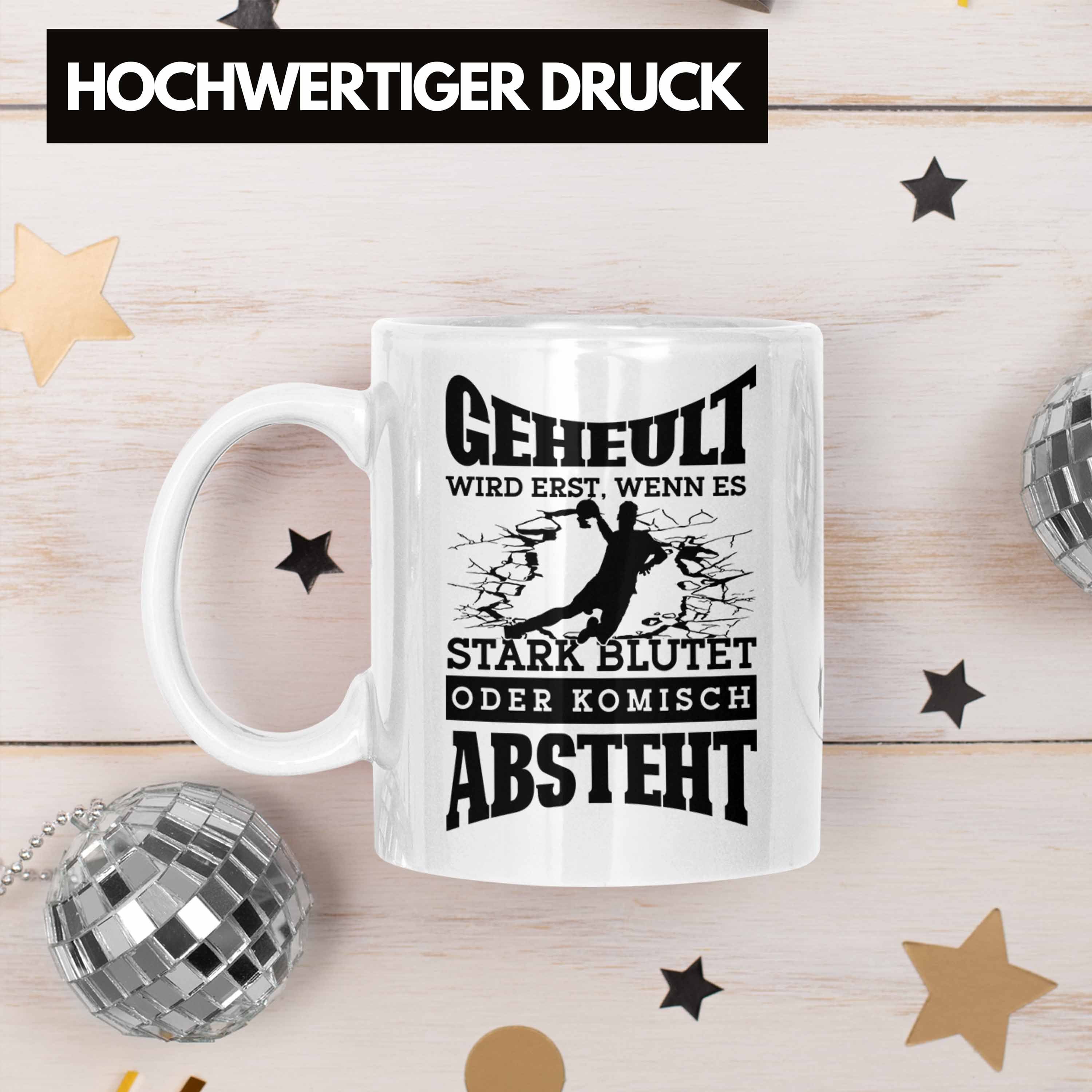 Tasse Handba als Spruch Geschenk Lustige Trendation Tasse Handball-Spieler Weiss Geschenkidee