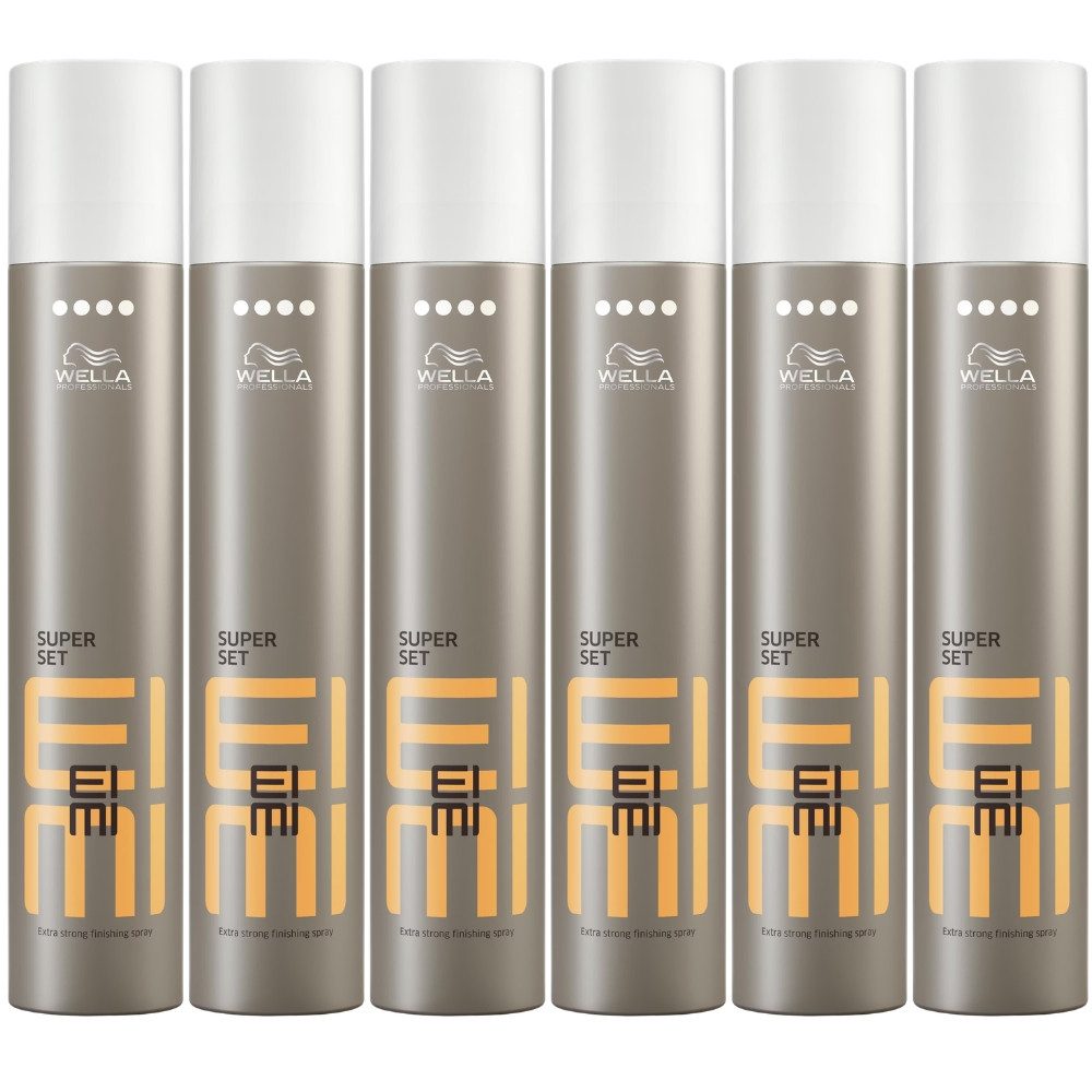 Wella Haarpflege-Spray EIMI Super Set Finishing Haarspray 500 ml Extra starker Halt, Spar-Set, 6er-Pack
