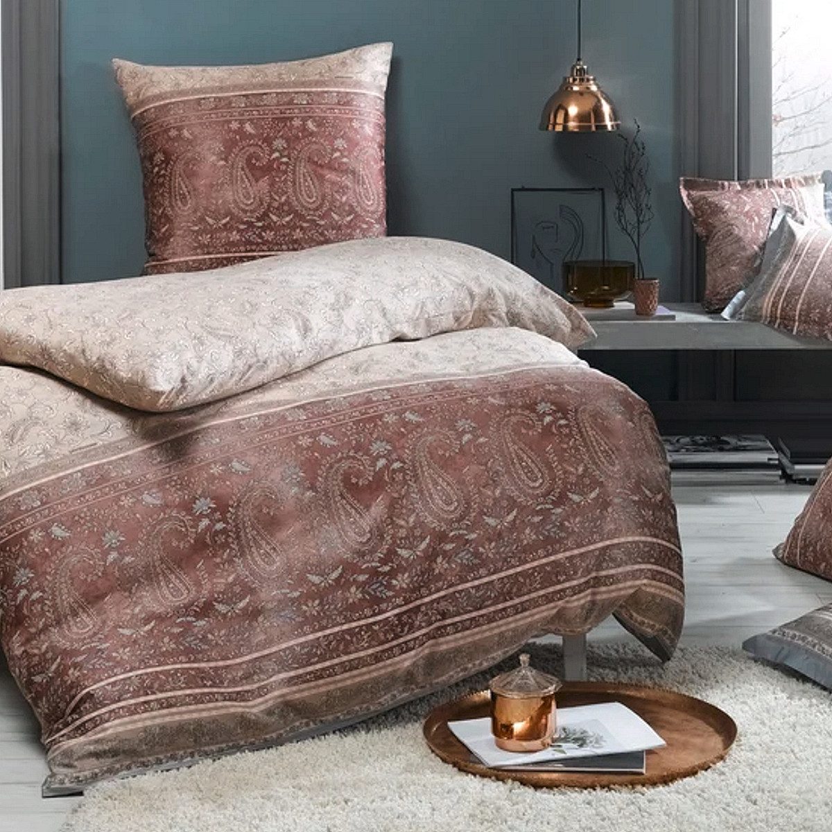 Bassetti Bettwäsche Bettwäsche Bassetti Mako Satin Como 41 beige creme beer günstig online kaufen