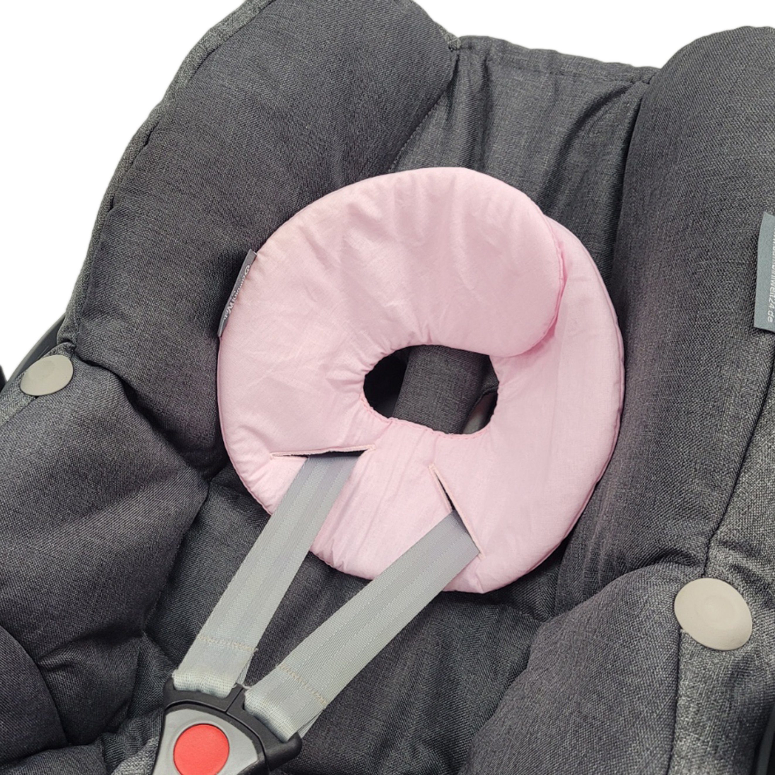 BambiniWelt by Rafael K. Babyschale Kopfpolster für Babyschale kompatibel mit Maxi-Cosi Pebble/Pebble Plus, ab: Geburt, bis: bis ca. 14 Monate Baumwolle rosa