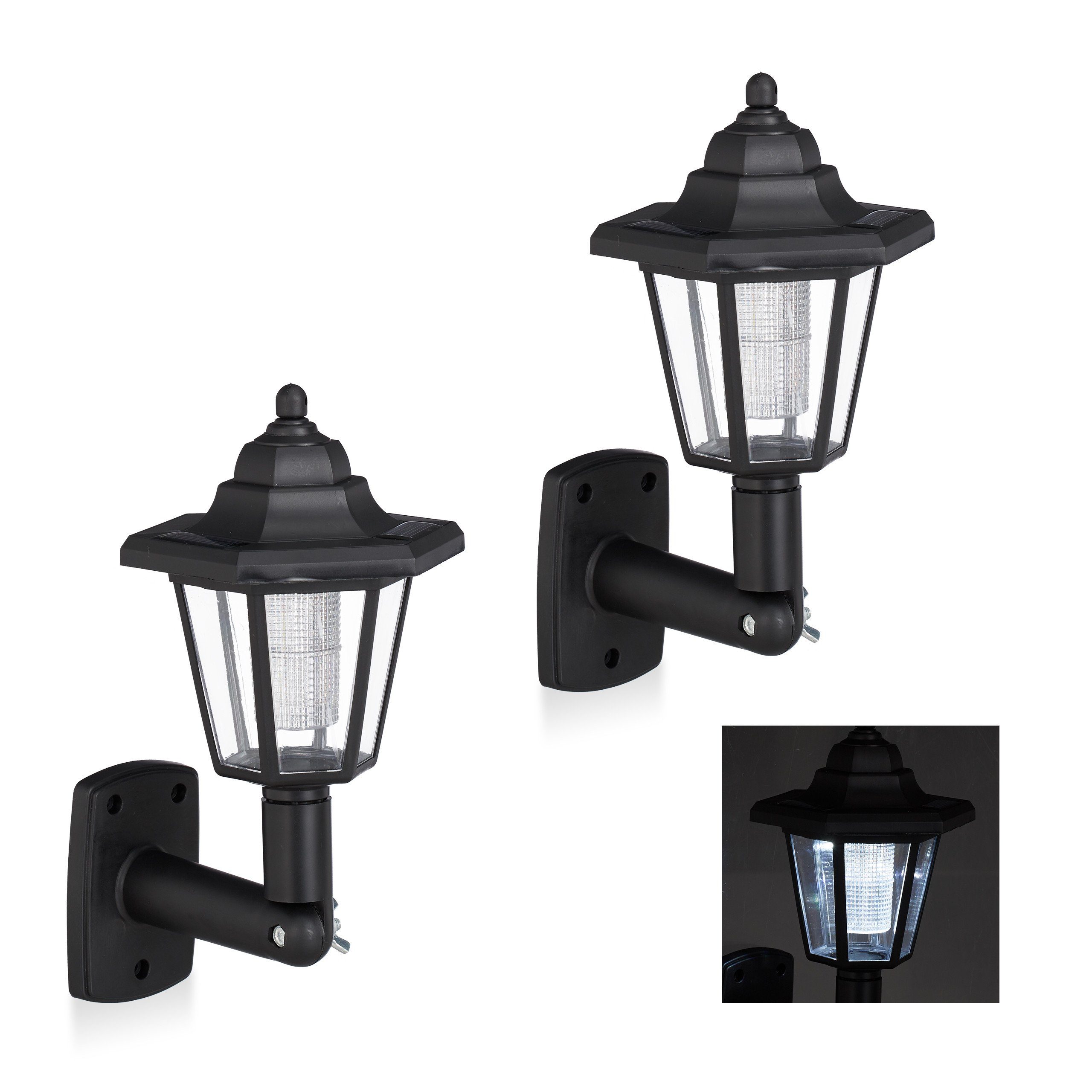 relaxdays Gartenleuchte Solar Wandlaterne 2er Set günstig online kaufen