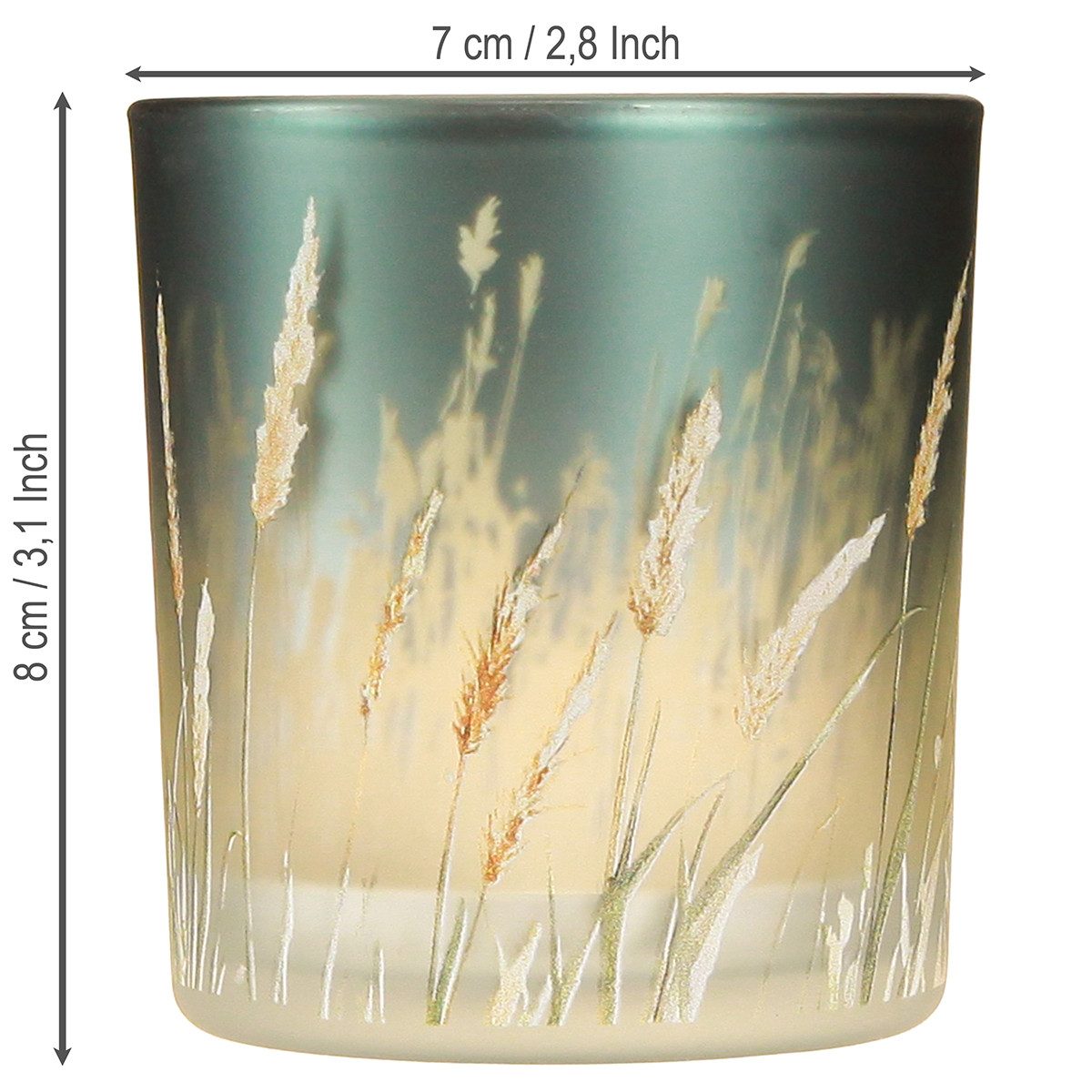 Florists Products Windlicht Deko Windlicht Glas Gräserdesign filigran stimmungsvolle, 4 Stück