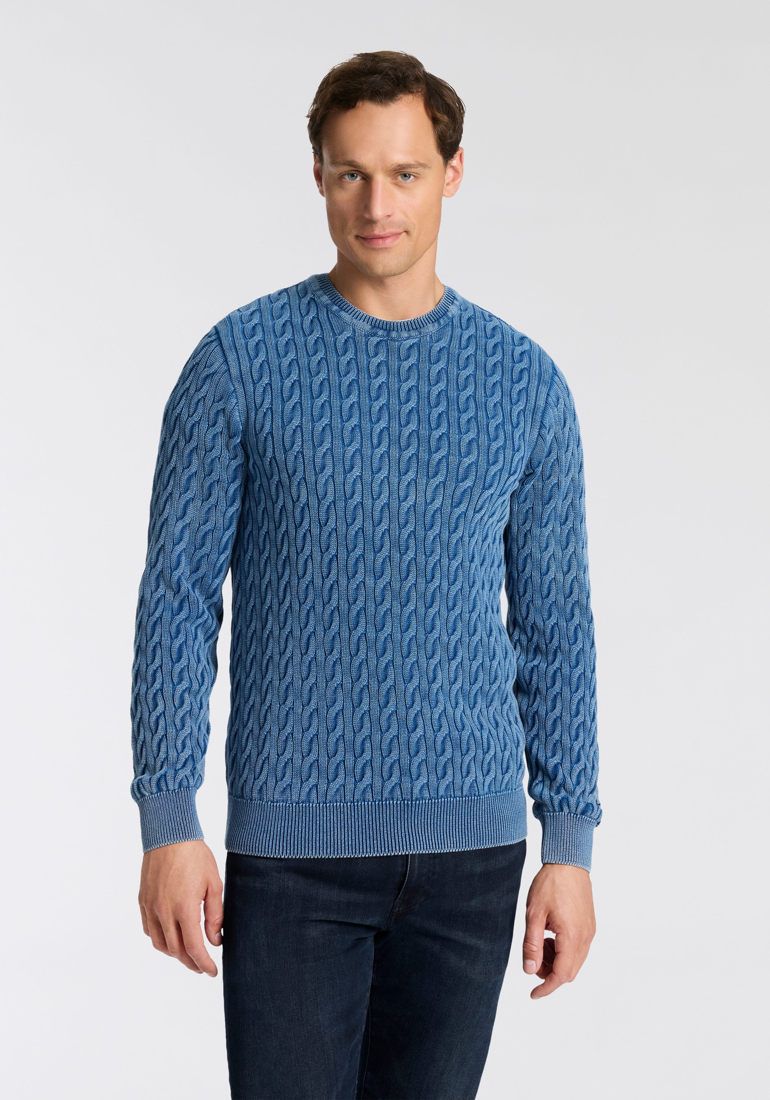 Levi's® Rundhalspullover LV PRESIDIO mit Zopfmuster