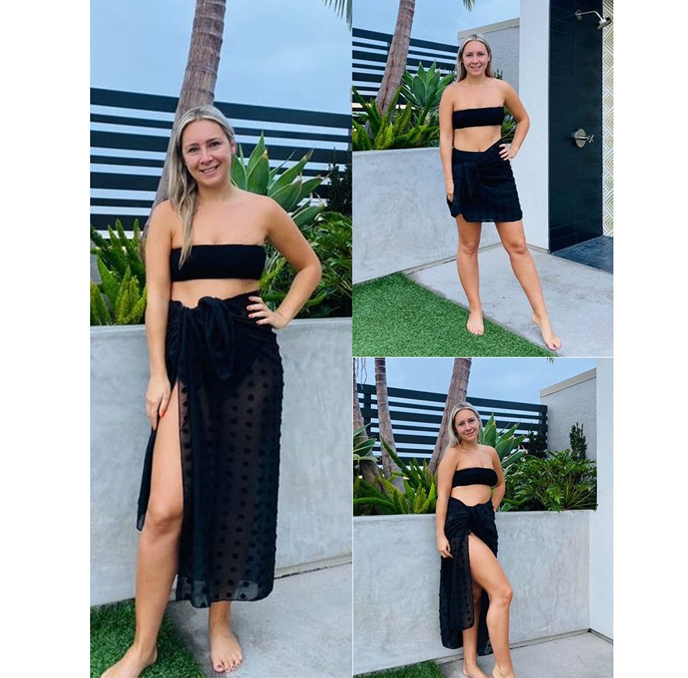 nsihing Strandrock Strand-Sarong für Damen, Transparenter bikini tuch,Wickeltuch Wickelrock oder Bikini Cover-up,sommerlicher Strand- und Urlaubsschutz – Bild 4 von 4