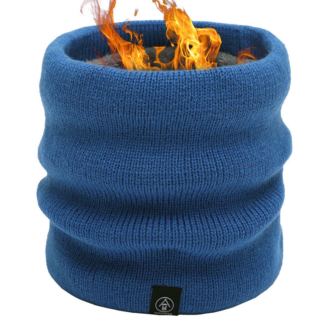 DÖRÖY Modeschal Unisex Winterschal den einfarbiger warmer blau gepolsterter für Hals Schal