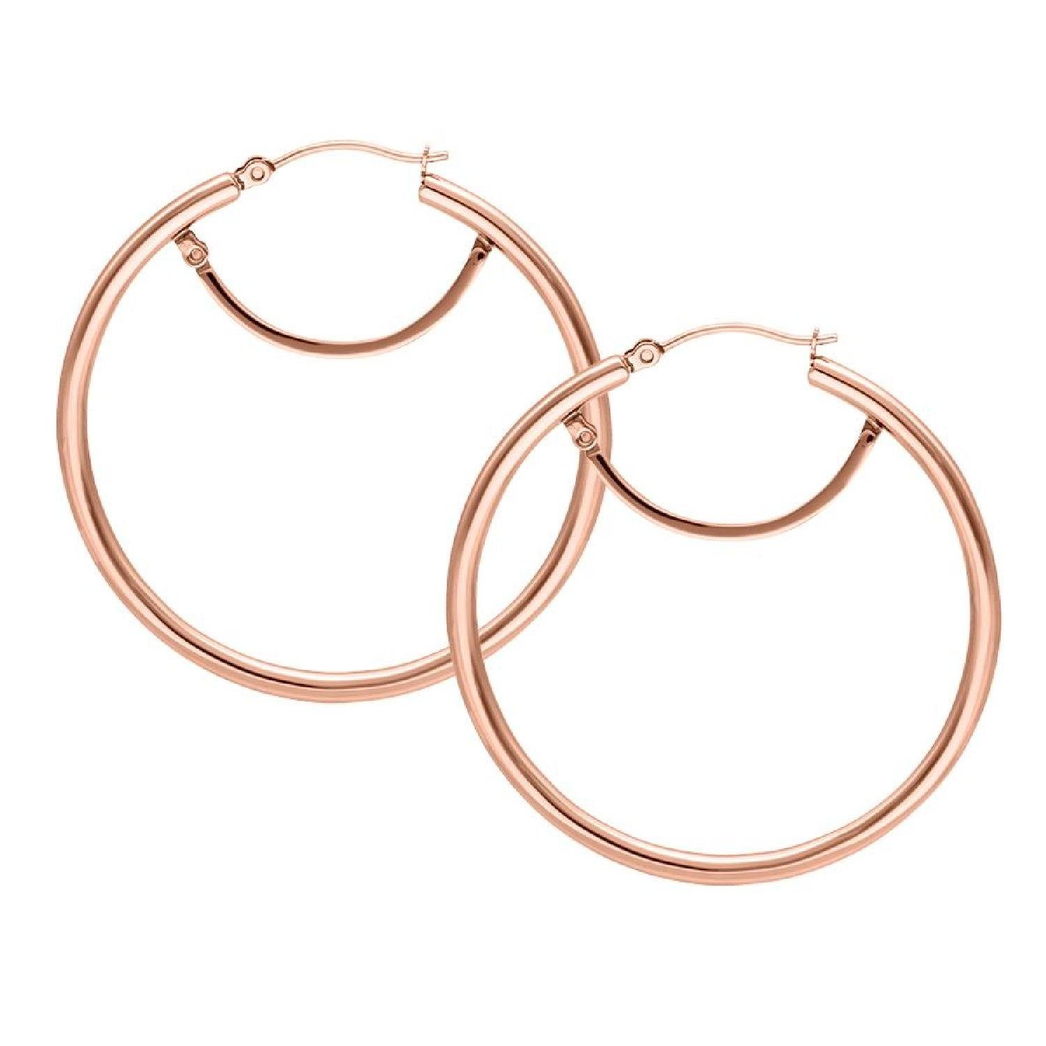Paar Ohrhänger Basic Hoops with Hinge 45 MM - Roségold