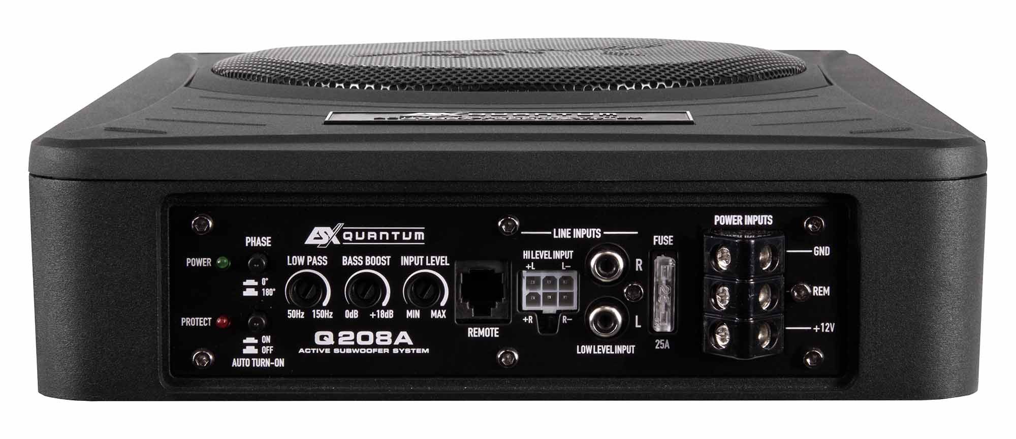 ESX Q208A Aktiver 20 cm Untersitz-Subwoofer Bass inkl. Verstärker Auto-Subwoofer (100 W, max.: W cm)