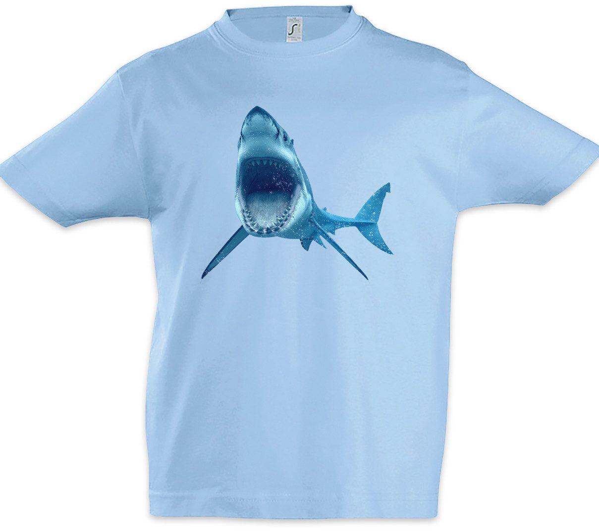 Print-Shirt White Shark I Kinder T-Shirt Weißer Tiger Hai Jaws Surfer Taucher