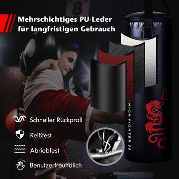 COSTWAY Boxsack Punching Bag, mit Boxhandschuhen