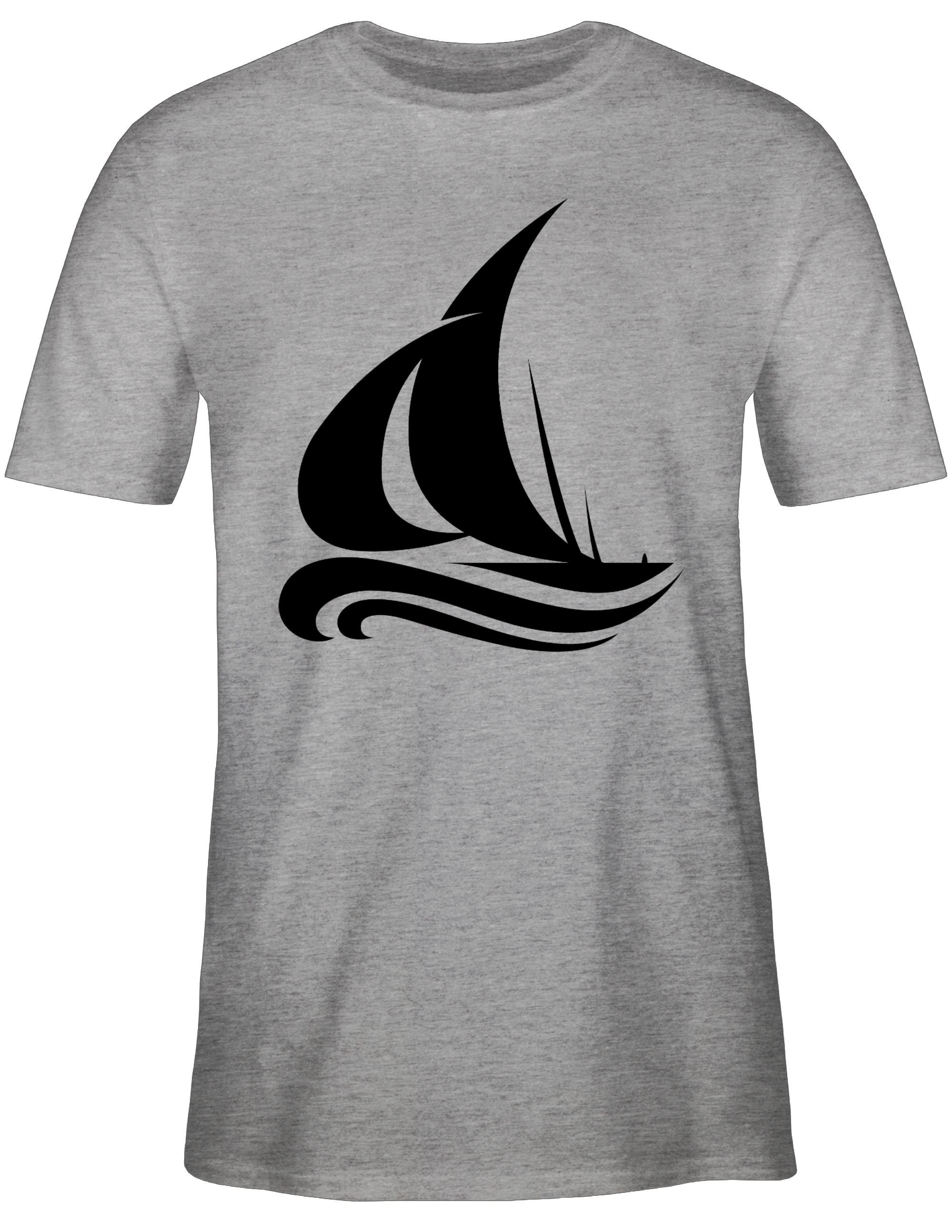 Shirtracer T-Shirt Segelboot Wellen Boot & Schiff Deko