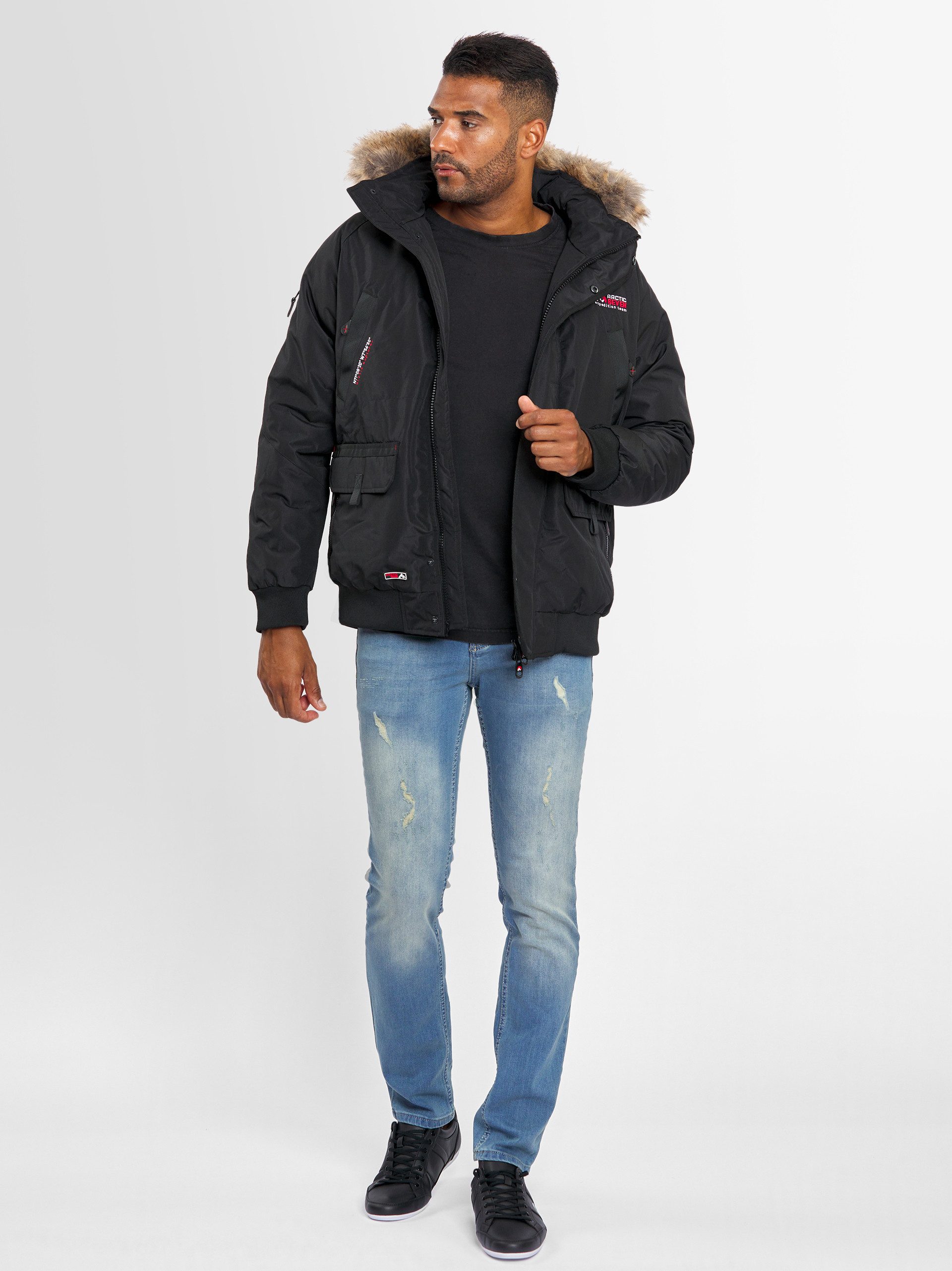 Arctic Seven Winterjacke ASArthuro mit abnehmbarer Kapuze und abnehmbarem Kunstfell