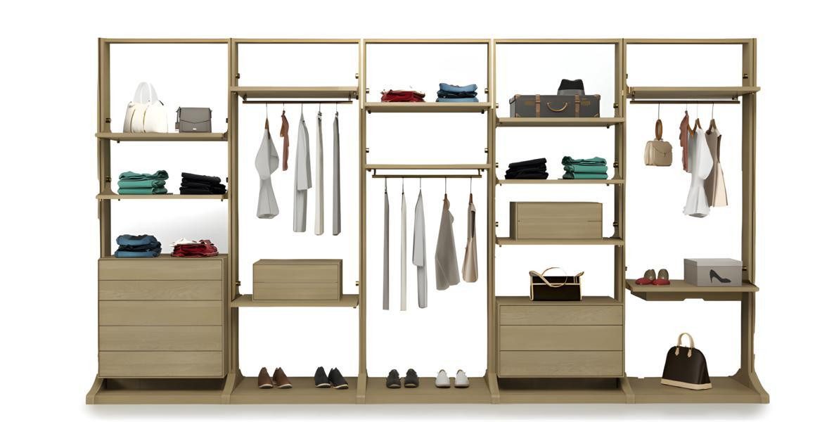 JVmoebel Kleiderschrank Begehbarer Luxus-Schrank mit hochwertiger Verarbeitung und Stauraum (1-St., Kleiderschrank System) Made in Europa
