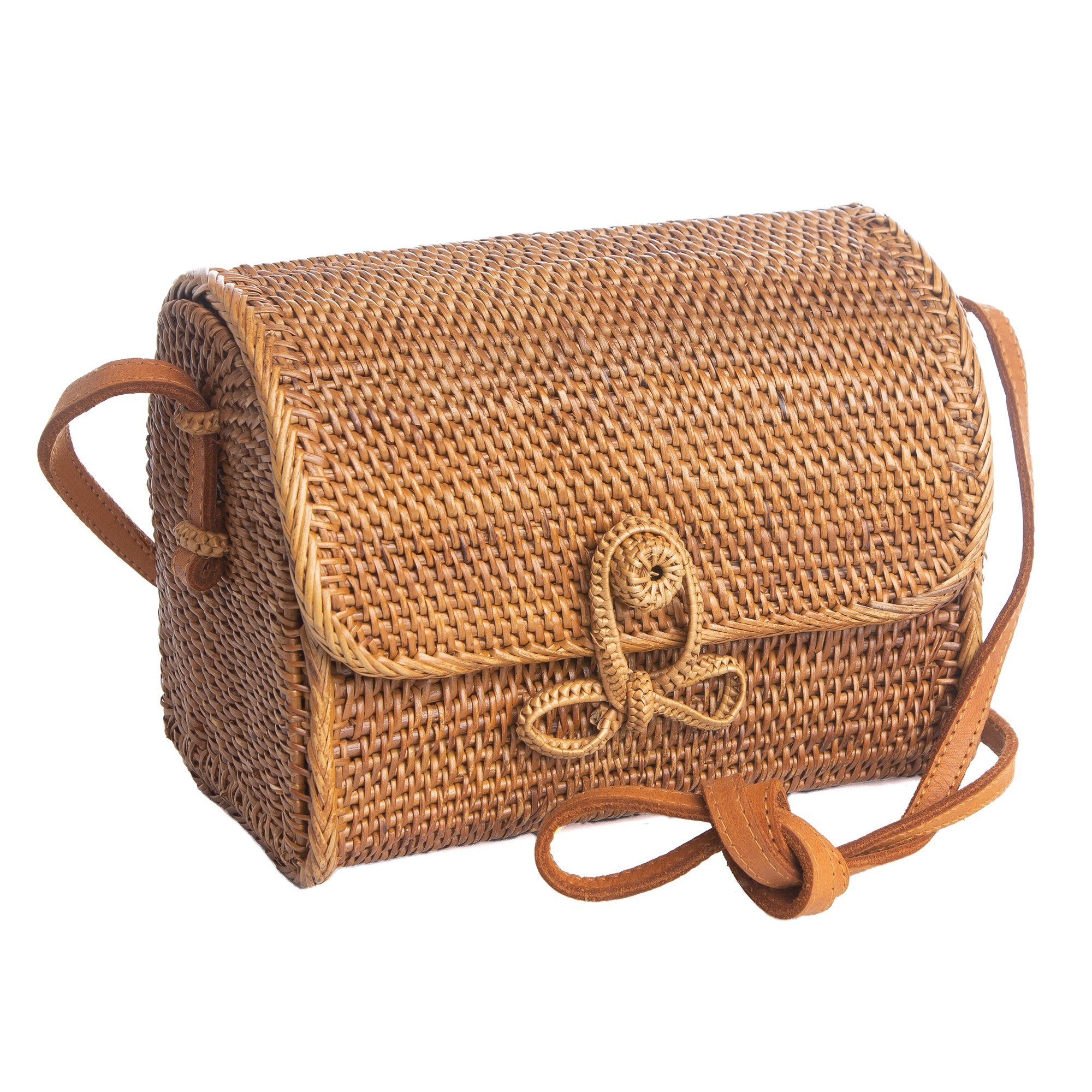 Basttasche Korbtasche Bali Bag in halbrunder Form