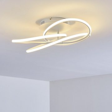 hofstein Deckenleuchte »Bratto« runde Deckenlampe aus Metall/Kunststoff in Weiß, 3000 Kelvin, 30 Watt, 1370 Lumen