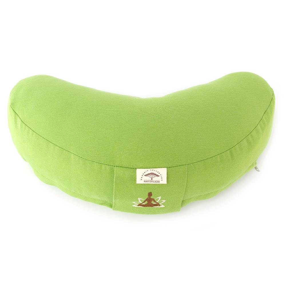 SEI Design Yogakissen Halbmond mit Buchweizenschalen Füllung, besticktes Meditationskissen