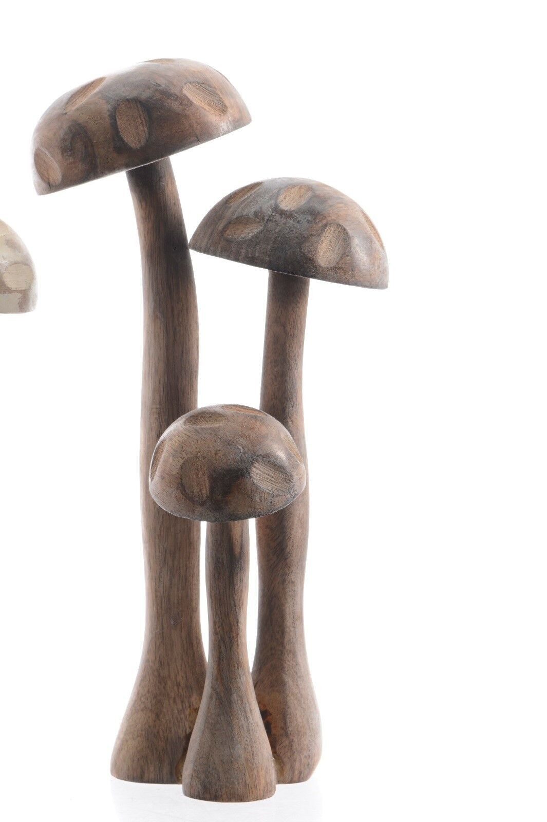 Dekofigur Pilz Mangoholz Dekopilz handarbeit braun / weiß H 30 cm