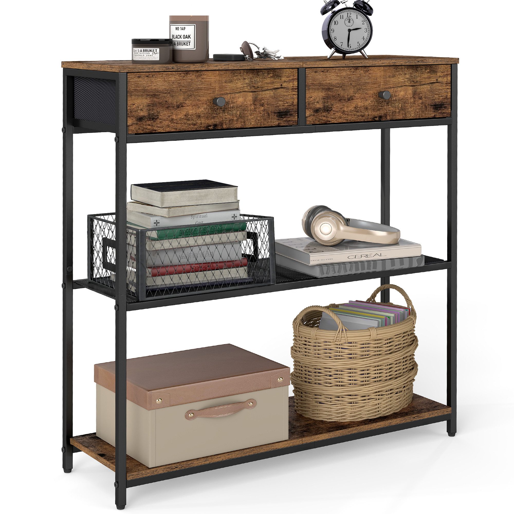 VASAGLE Konsolentisch, Beistelltisch, Flurtisch, schmal, mit 2 Schubladen, günstig online kaufen