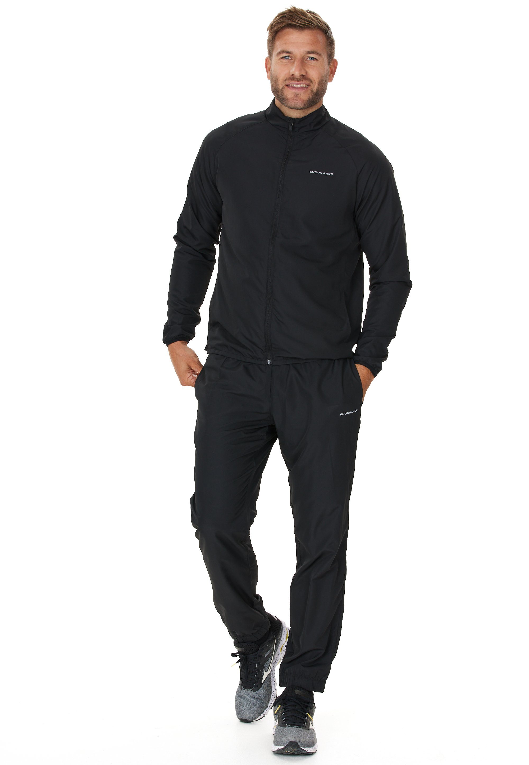 schwarz ENDURANCE 4-Wege-Stretch mit Senden Laufjacke