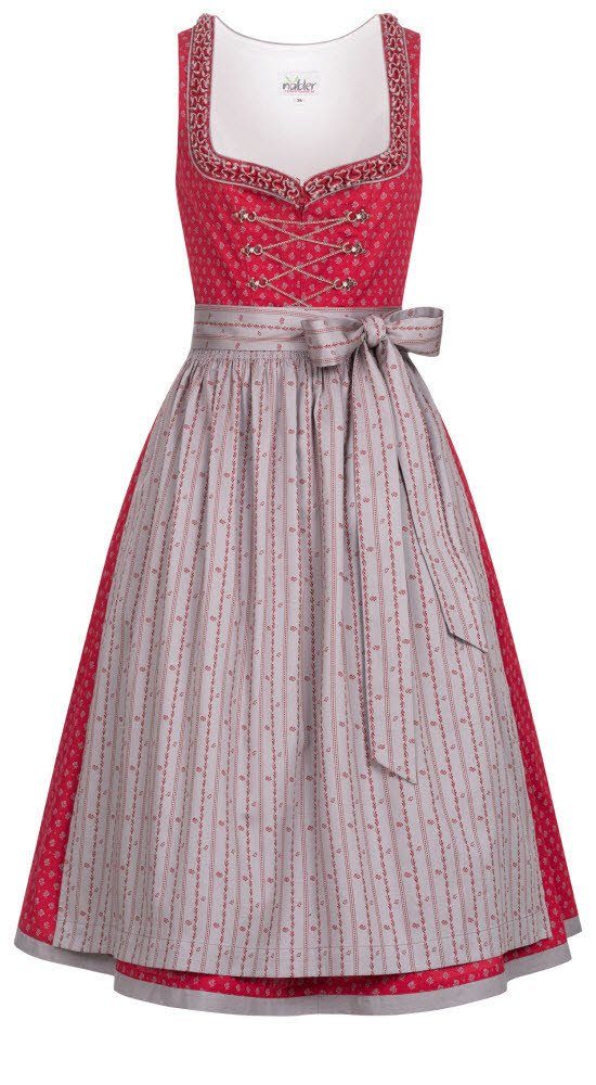 Nübler Dirndl Dirndl midi Terres in Rot von Nübler - Rocklänge 70 cm