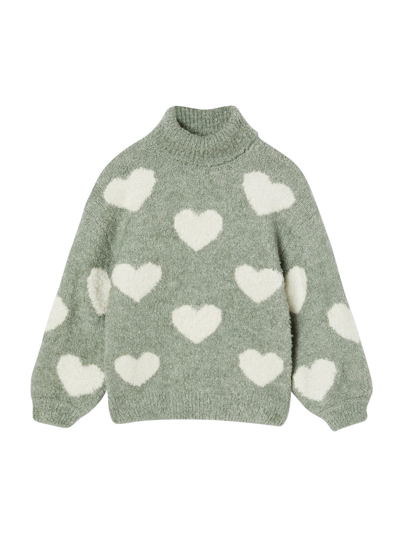 vertbaudet С коротким рукавом Flauschiger Mädchen Rollkragenpullover mit Muster