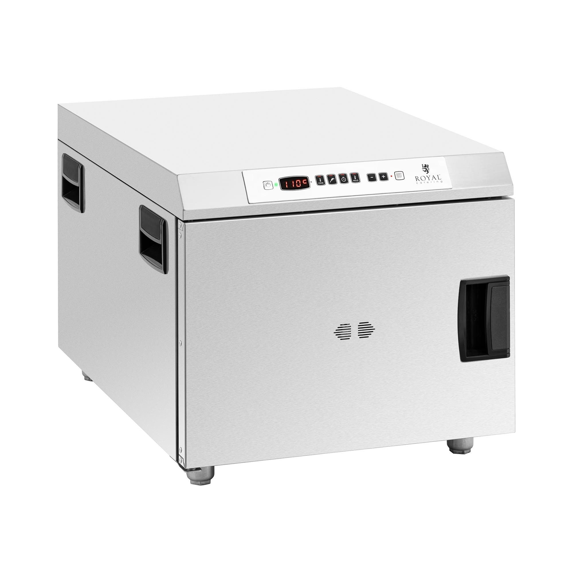 Royal Catering Schongarer Niedertemperaturgarer Niedertemperaturofen 30-110°C Minibackofen GN1/1, 1200 W