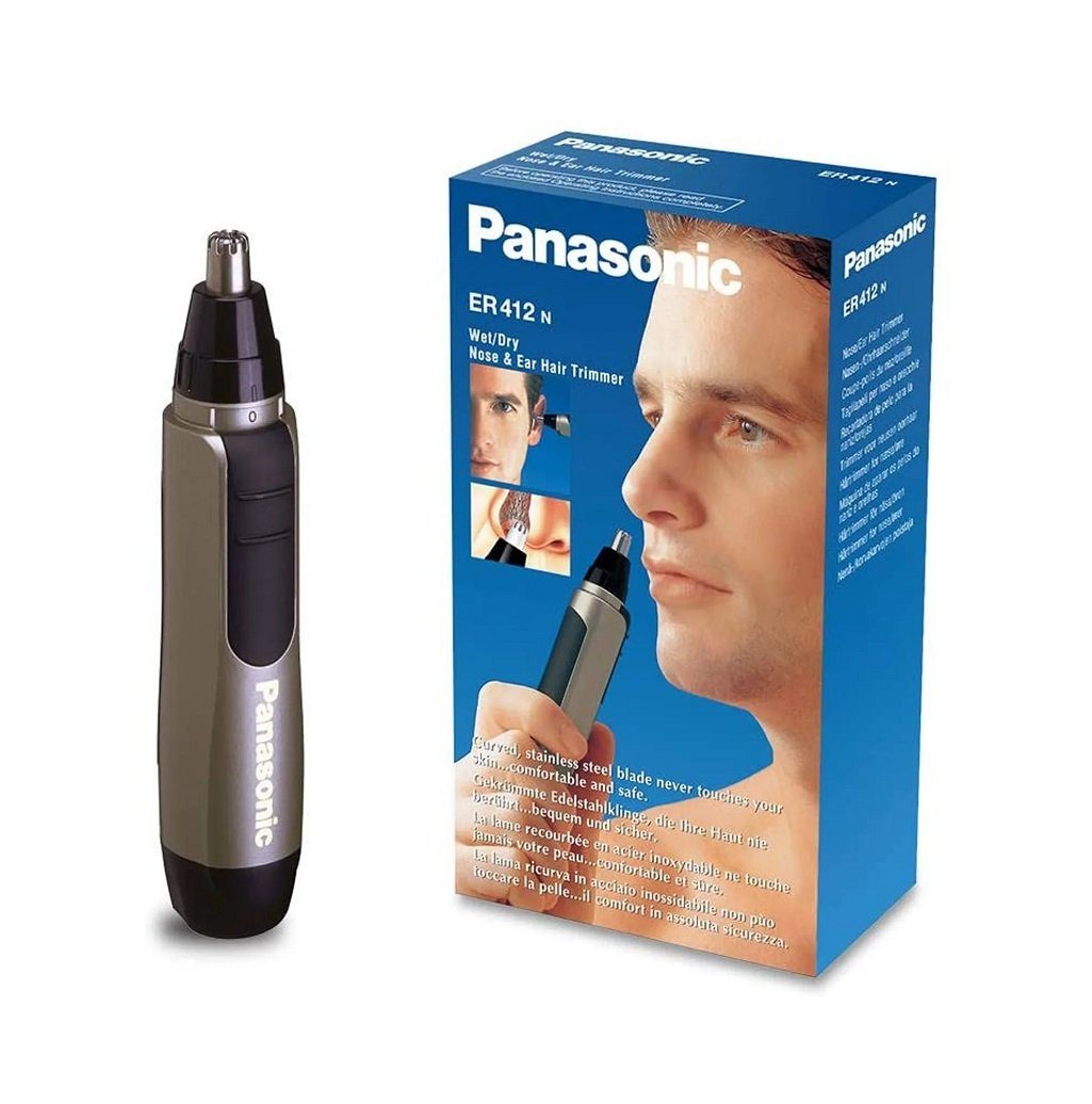 Panasonic Nasenhaartrimmer ER-412 Nasen-/Ohren-Haarschneider mit  Batteriebetrieb Nass & Trocken