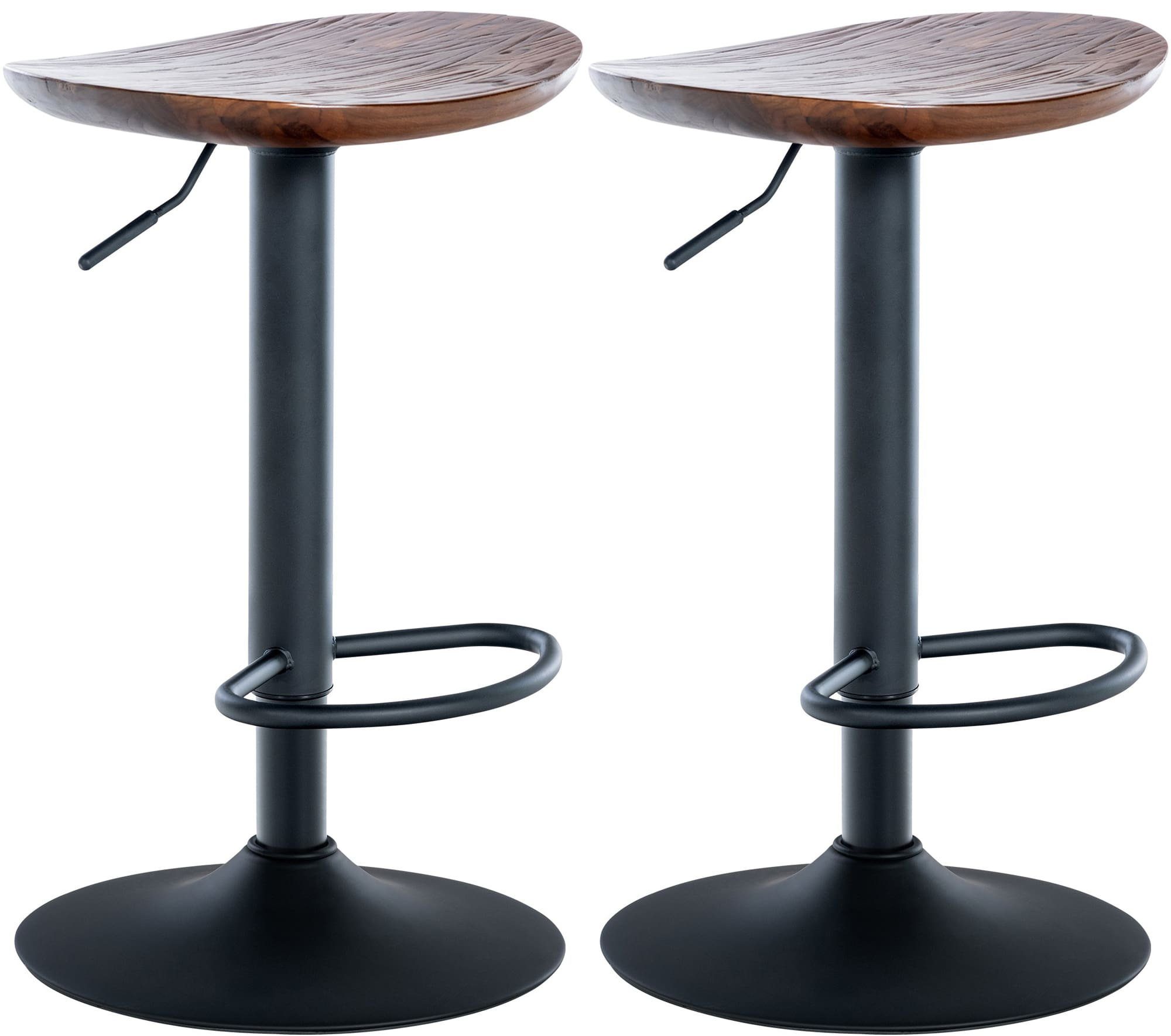 CLP Barhocker Skelde (Set, 2er), höhenverstellbar, Massivholz-Sitz