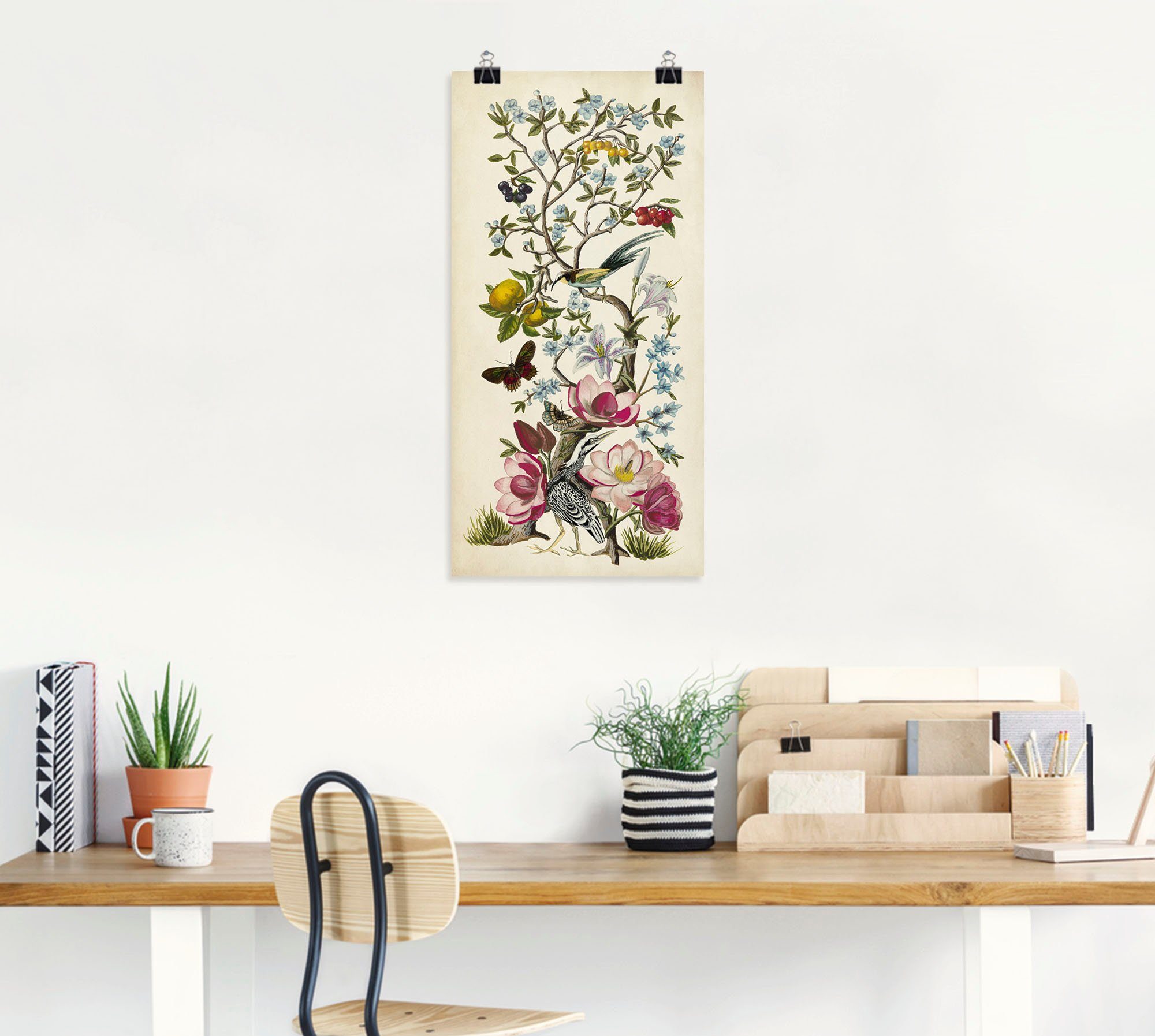 Artland Wandbild Chinoiserie Natur II, Pflanzen (1 St), als Alubild, Leinwandbild, Wandaufkleber oder Poster in versch. Größen