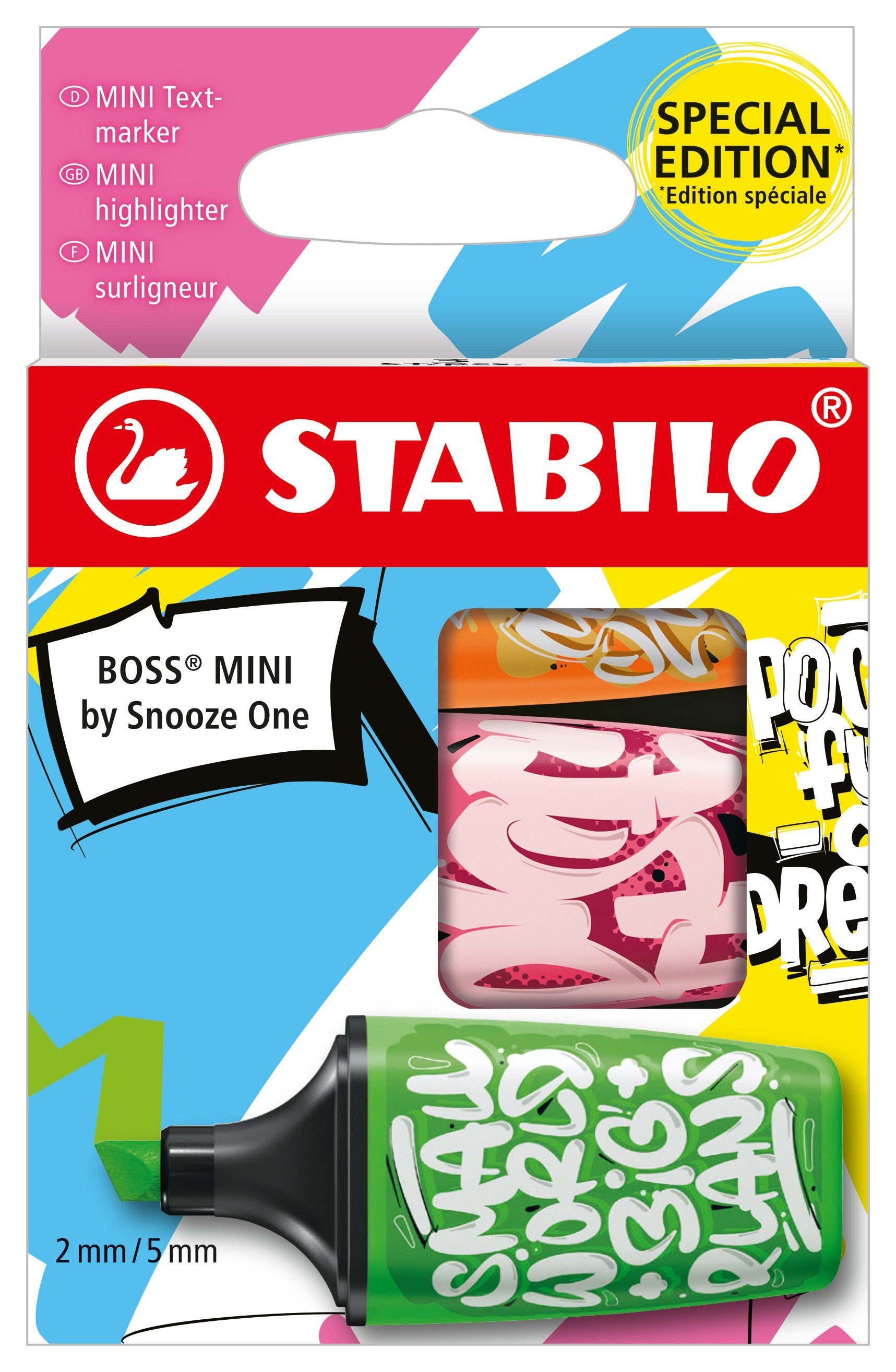 STABILO Marker STABILO Textmarker BOSS MINI 3er Set orange, pink, grün