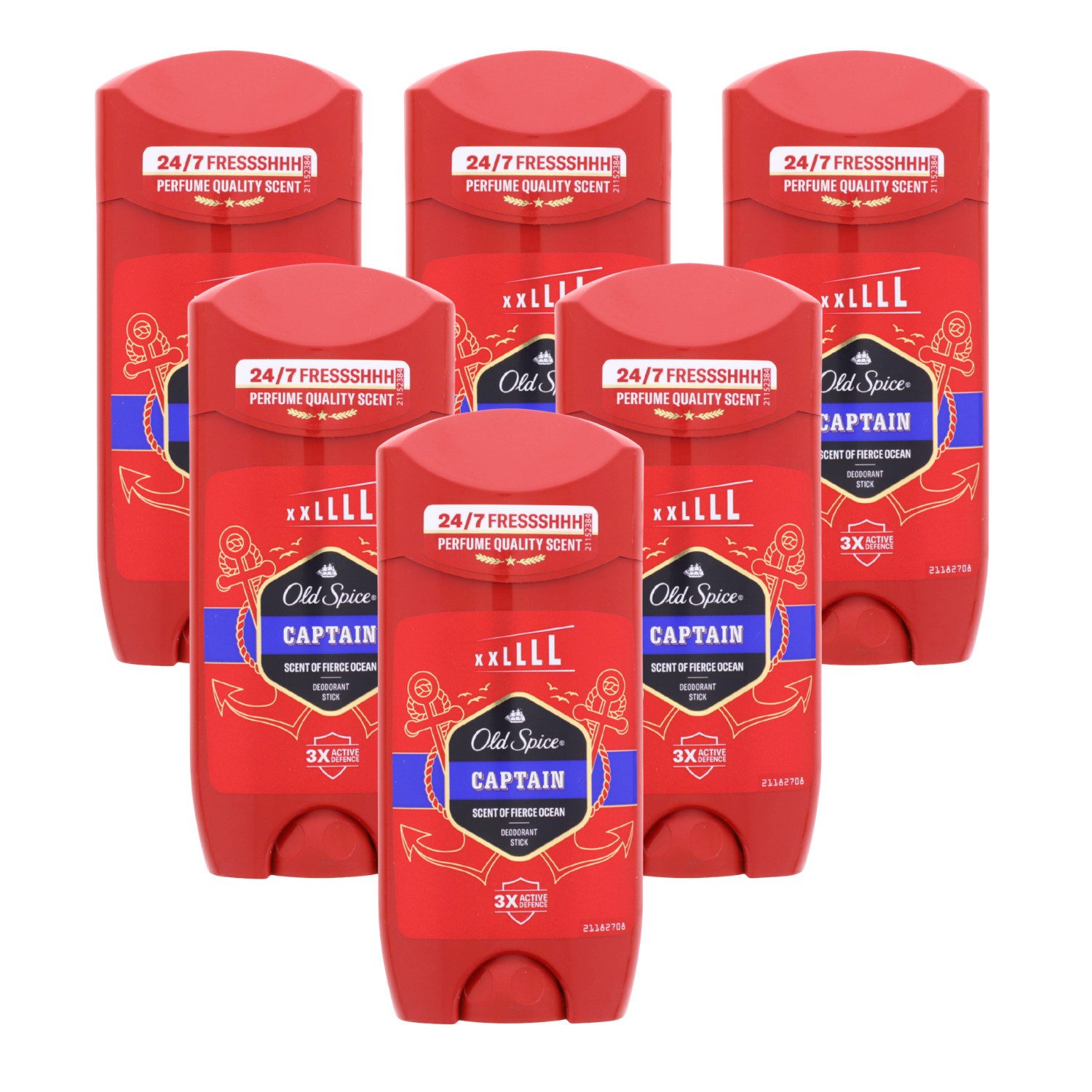 Old Spice Deo-Stift 6 x Old Spice Captain Deostick XXL je 85ml Deo für Männer 24/7 Frische