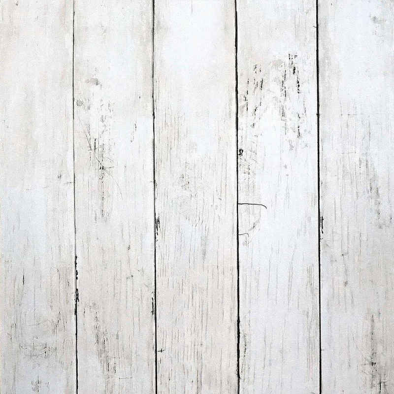 KIKI Wandfolie Holztapete Weiß Klebefolie Selbstklebend Holzmaserung Möbelfolie