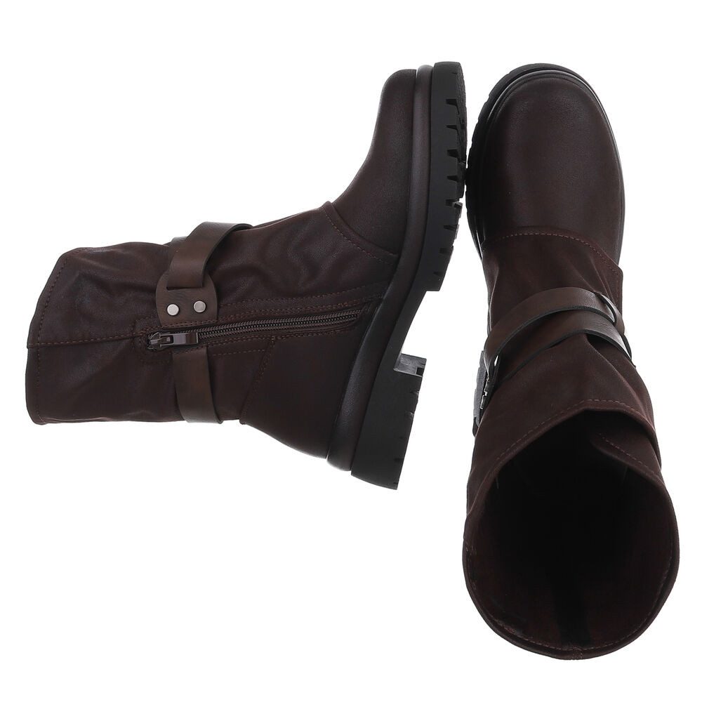 Ital-Design Modische Boots mit Riemen und profiliertem Absatz Westernstiefe günstig online kaufen