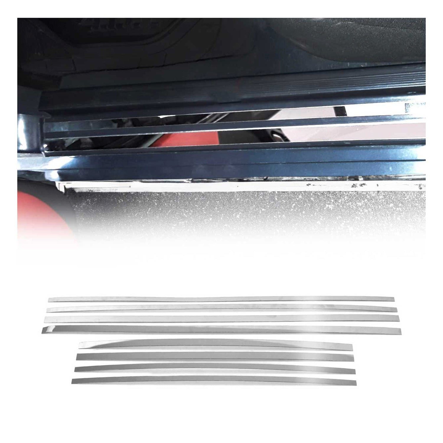 OMAC Zierleisten-Aufkleber Einstiegsleisten Reparatursatz für Mercedes E Klasse W124 S124 8x, (8tlg), Langlebig,Einfache Reinigung,Einfache Installation,Rostbeständig
