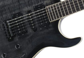 Rocktile E-Gitarre Pro J150-TB elektrische Gitarre, ST-Style, Spar-Set, inkl. Gigbag, Kabel, Plektren, Schule & Saiten, 2 Humbucker/1 Single Coil Tonabnehmer