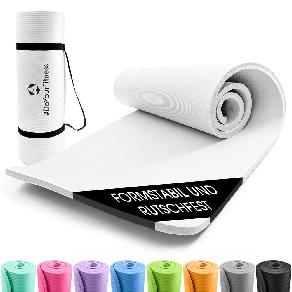 Yogamatte rutschfest für Einsteiger & Fortgeschrittene Stärke von 0,8cm bis 2cm