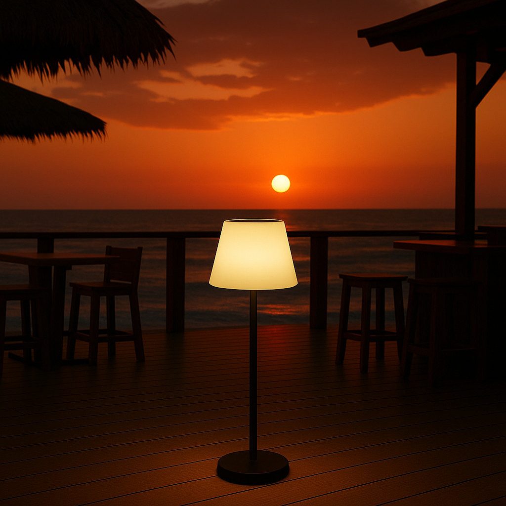 MeLiTec LED Solarleuchte Solar-Gartenleuchte SO50, LED wechselbar, warmweiß, Solar-Lampe Lounge-Licht, Outdoor-Leuchte Farbwechsel, auch Tischlampe