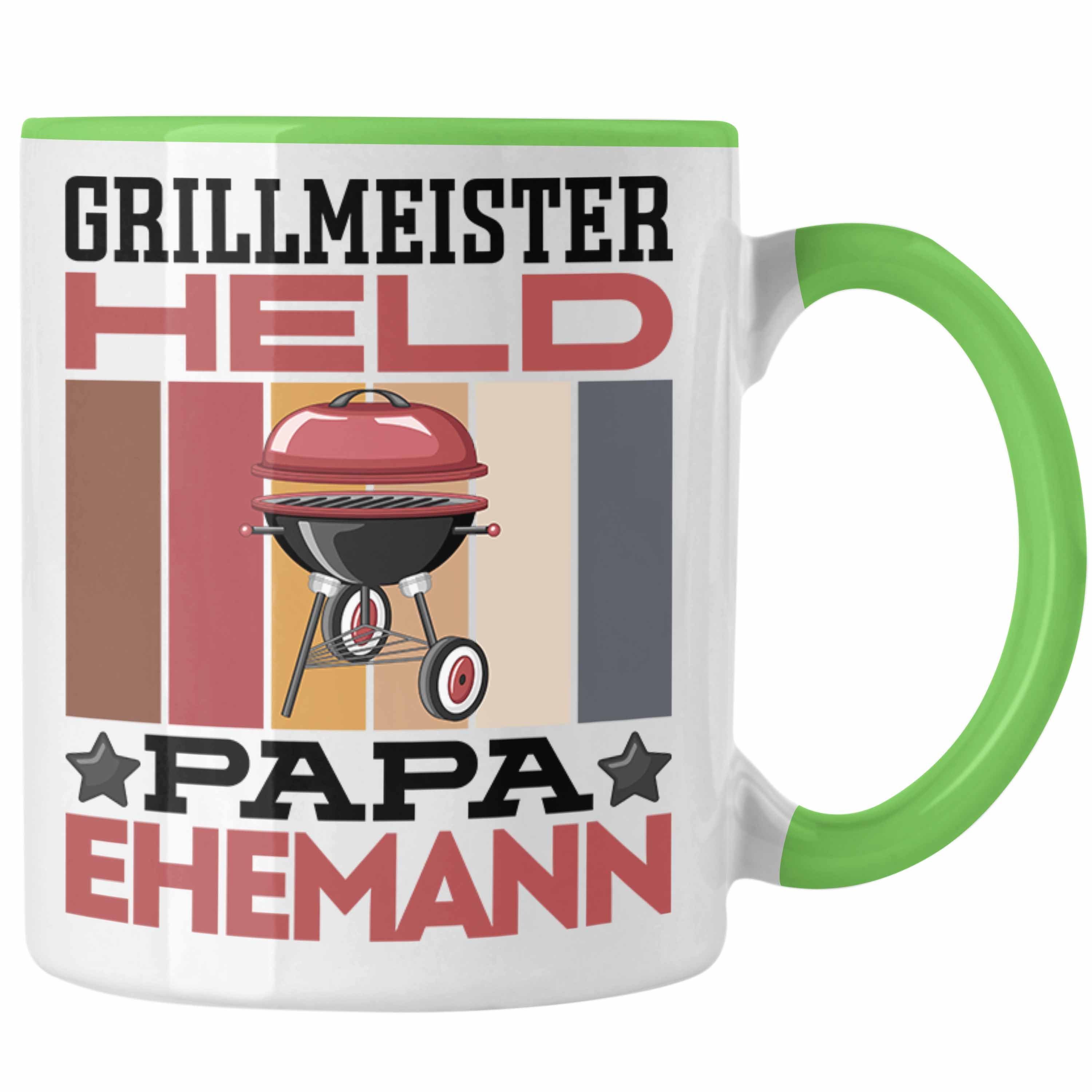 Tasse Papa Geschenkidee Papa Grün Vate Ehemann" Held Trendation Tasse "Grillmeister Geschenk