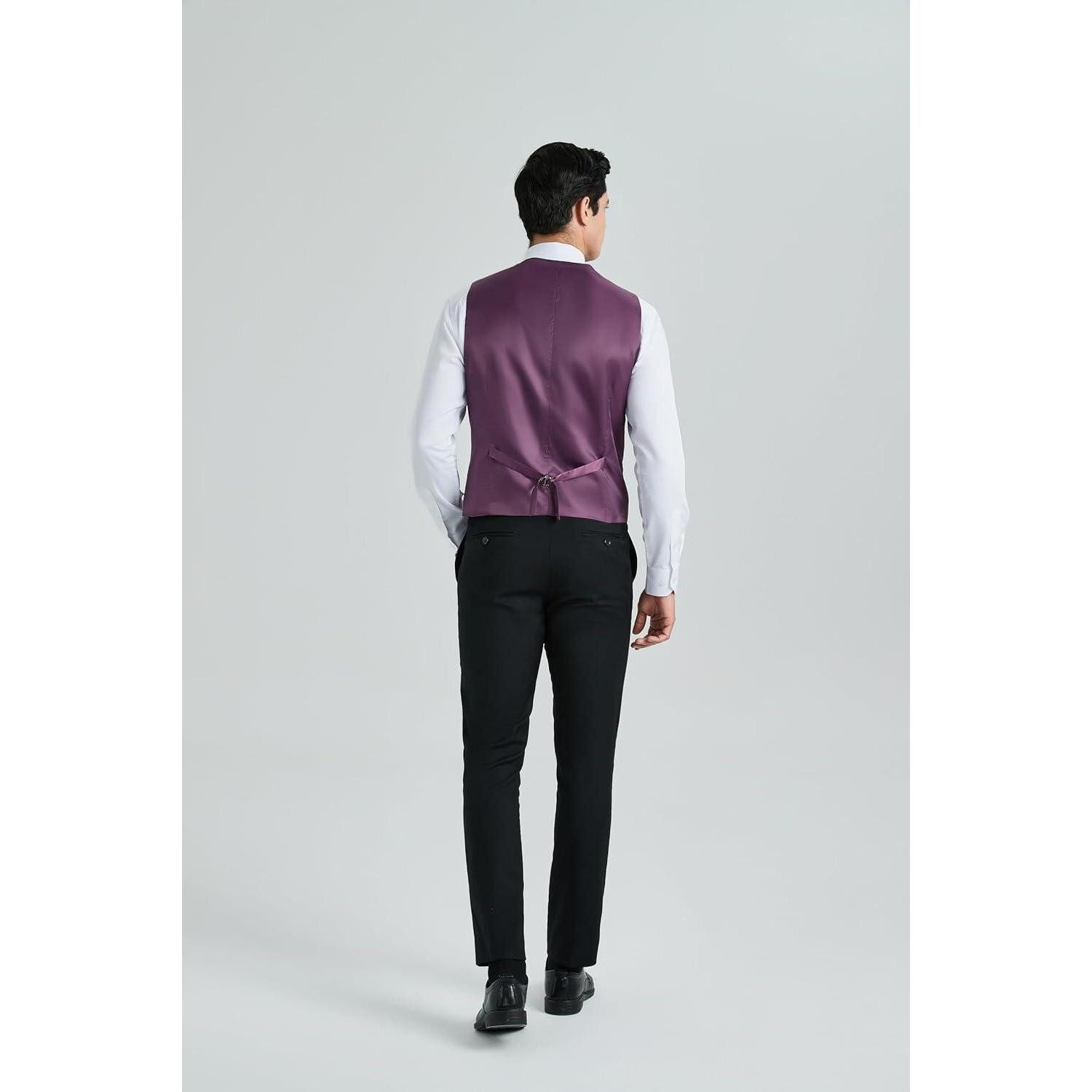 LuxusKollektion Krawatte Anzugweste Herren Hochzeit Businessweste Smoking Taschen violett 3XL