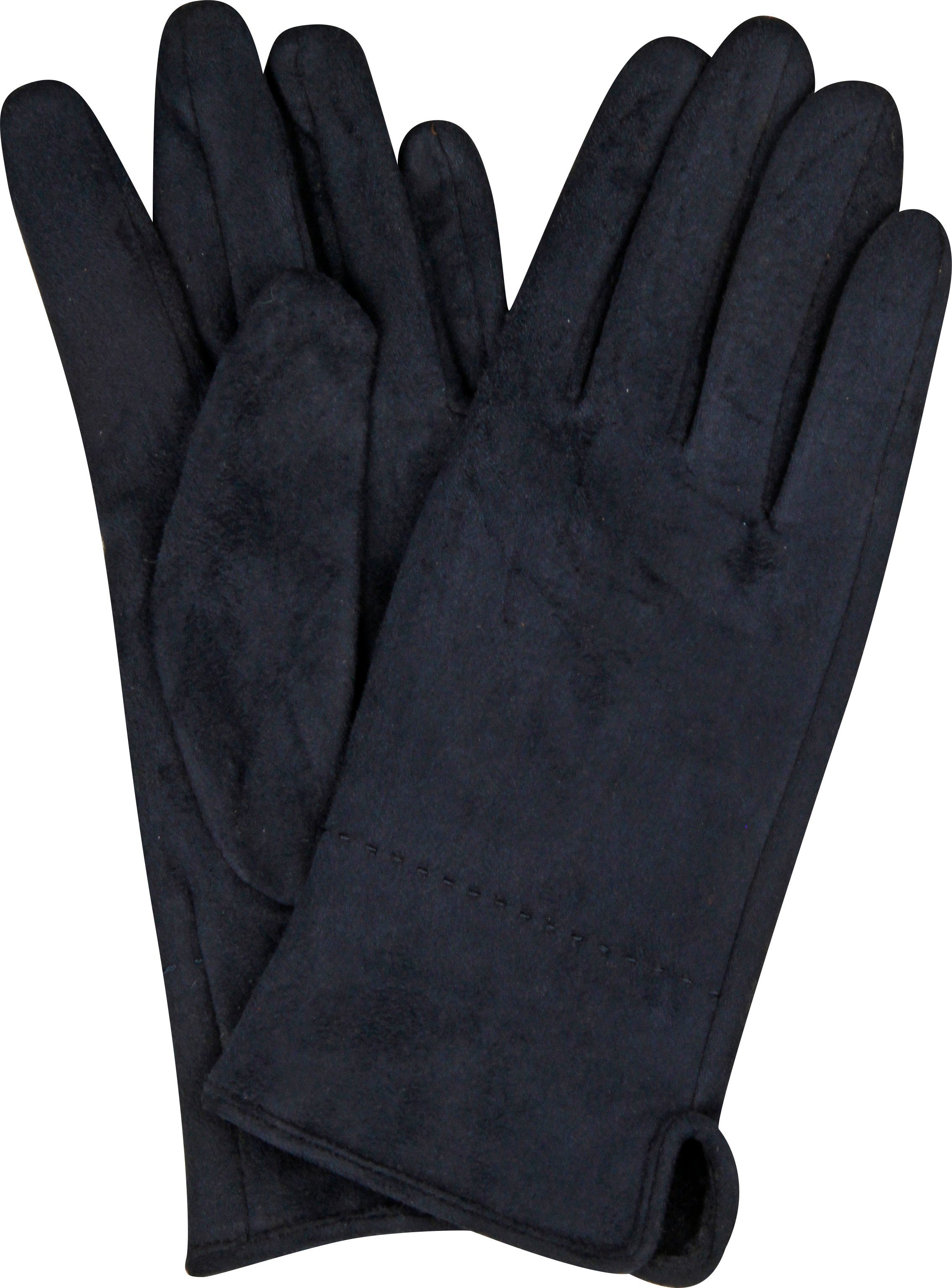 dunkelblau Capelli Wildlederoptik York Handschuhe New Strickhandschuhe