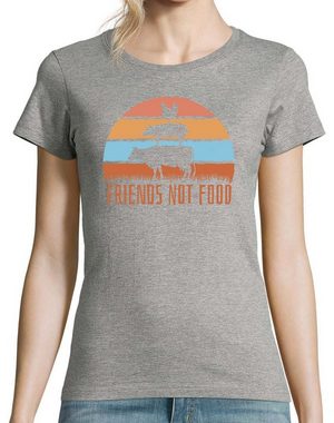 Youth Designz T-Shirt Friends Not Food Damen Shirt mit trendigem Frontprint