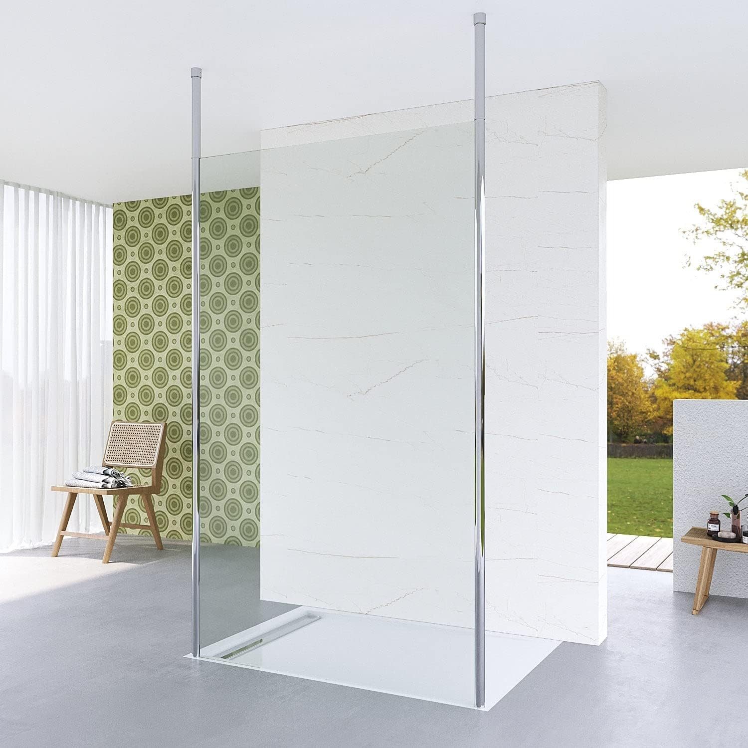 Walk-in-Dusche Duschwand für Dusche Duschtrennwand Glas Walk in Duschabtrennung