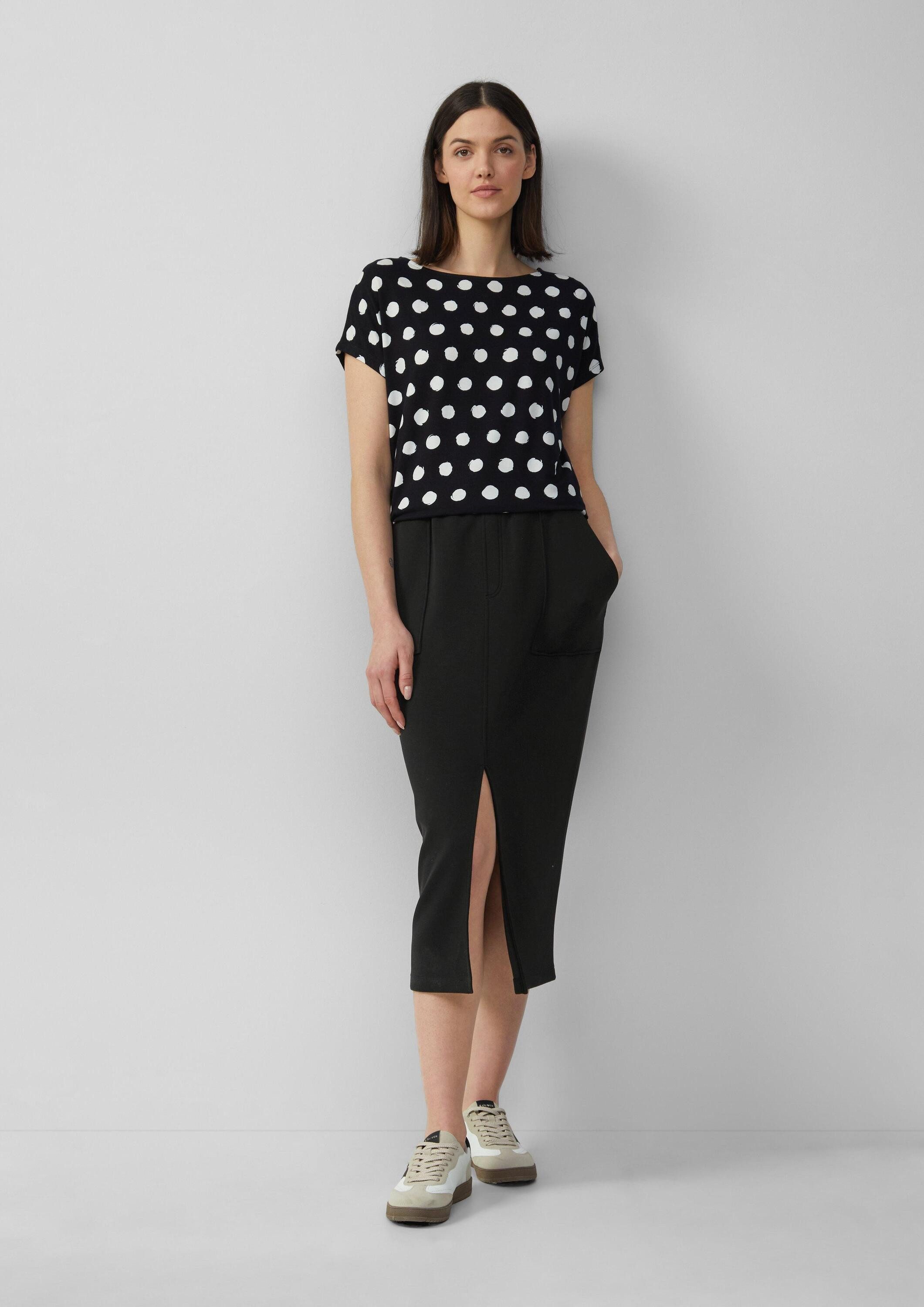 s.Oliver Kurzarmshirt T-Shirt Viskosemix-T-Shirt im Relaxed Fit