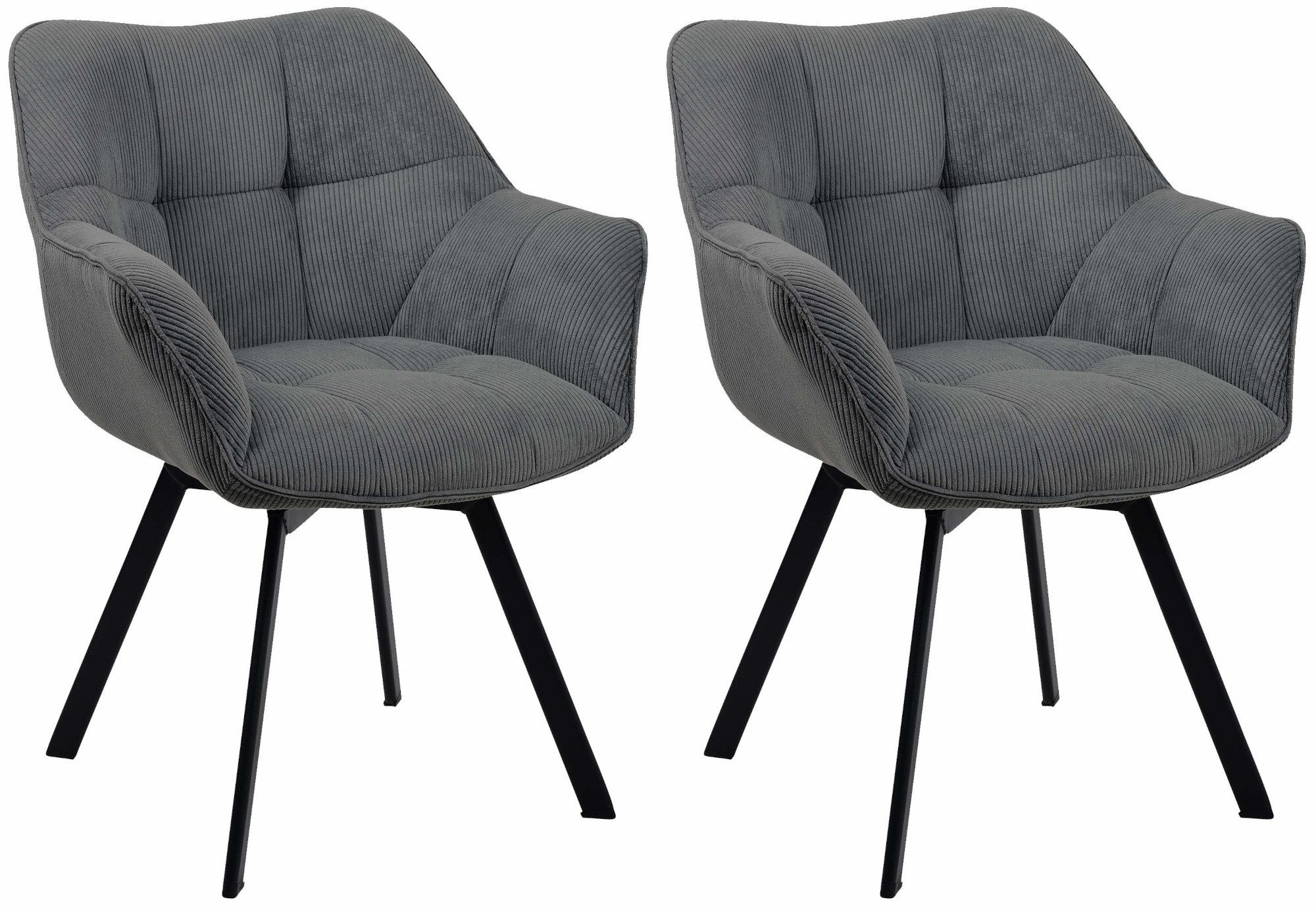 CLP Esszimmerstuhl Jordi (2er Set, 2 St), mit Cord-Bezug und Metallgestell günstig online kaufen