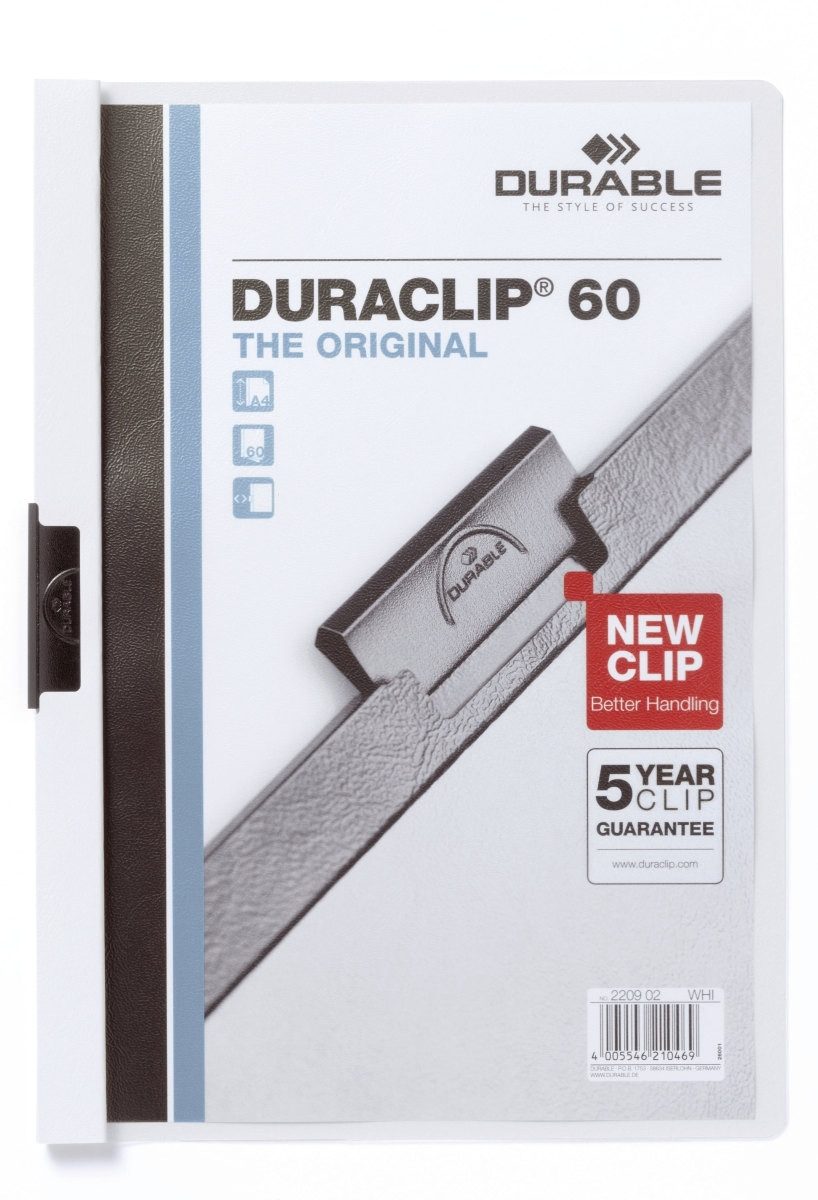 DURABLE Hefter Cliphefter Duraclip Original 60 weiß (25 Stück)