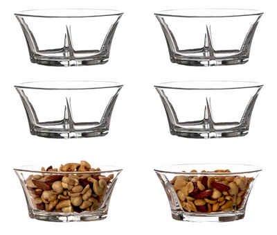 BigDean Dessertschale »12 cm Durchmesser − Dessertschälchen−Set − Hochwertiges Glas 35 mm dick − Stapelbar − Für Nachtisch & Dips«, Glas, (6-tlg)