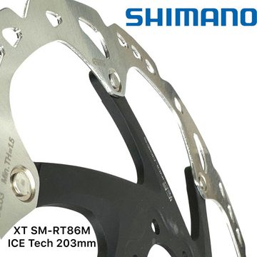 Shimano Scheibenbremse Shimano Bremsscheibe XT SM-RT86L MTB Ebike 6 Loch ICE Alu Spider 203mm