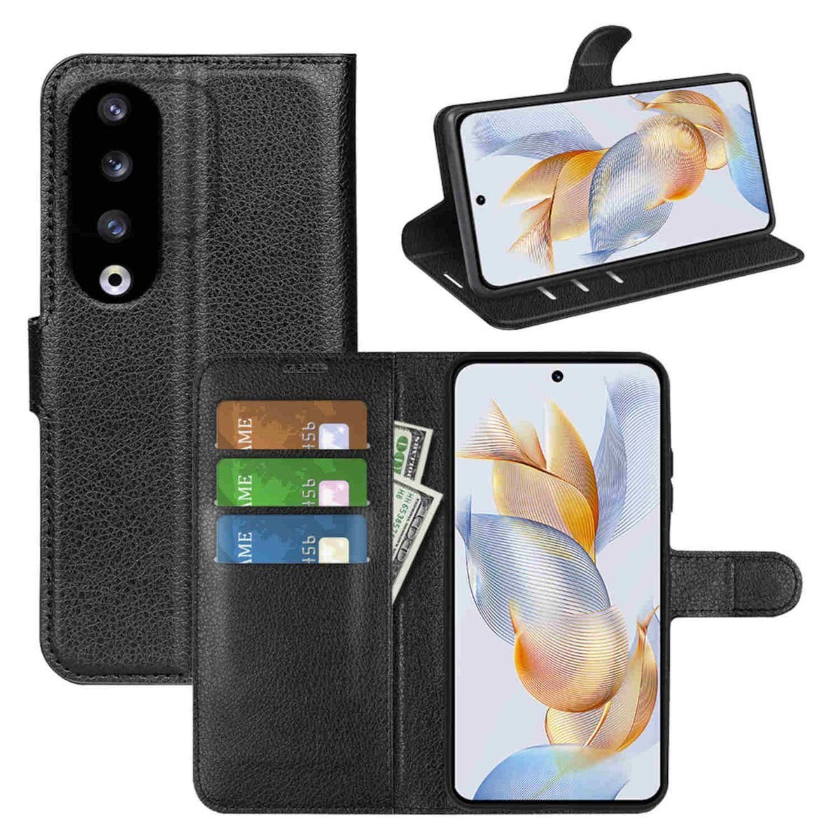 Wigento Handyhülle Für Honor 90 Pro 5G Handy Tasche Wallet Hülle Case Cover Etuis Schutz
