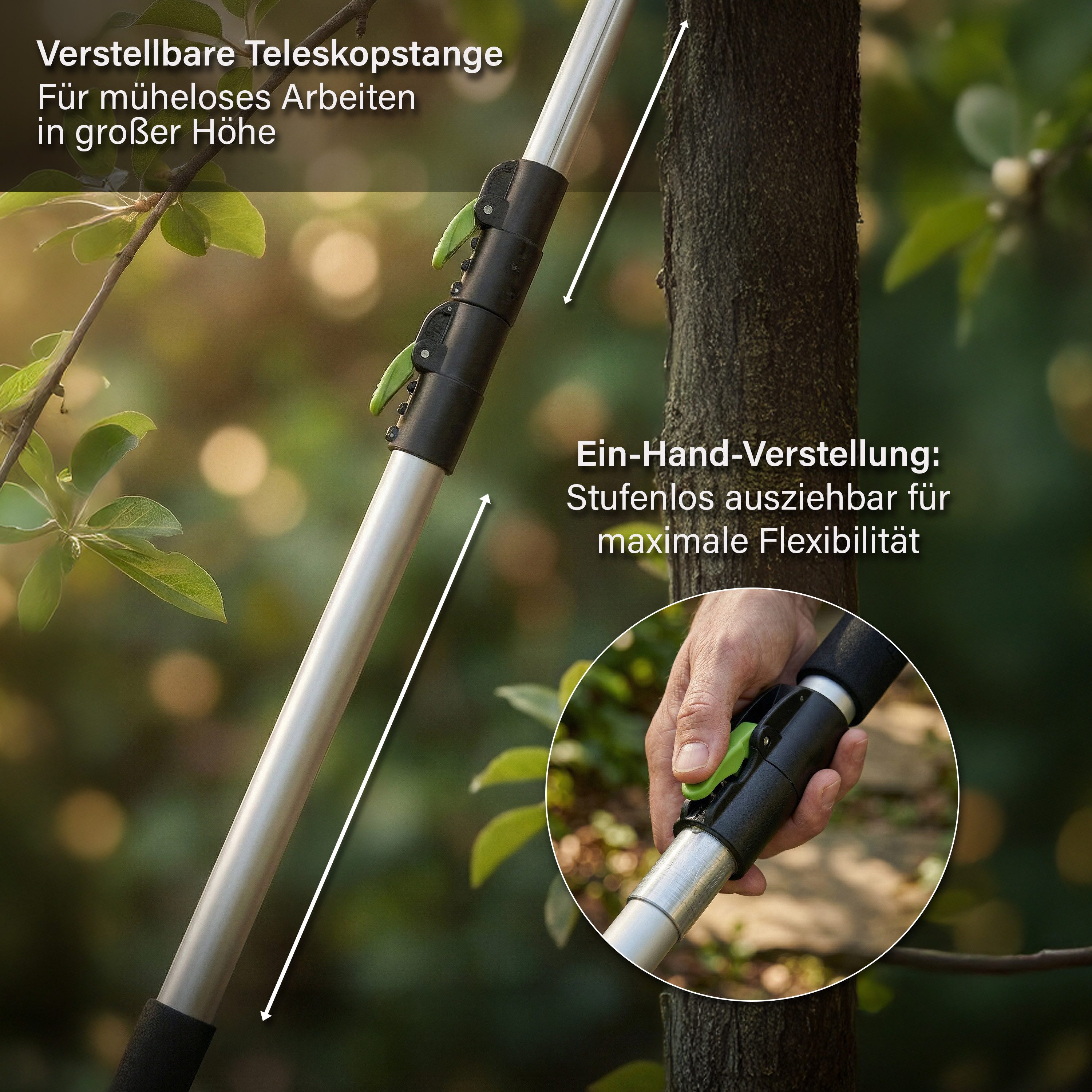 NovaTerra Astschere Teleskop Baumschneider Baumschere 2 in 1 – Bild 4 von 5